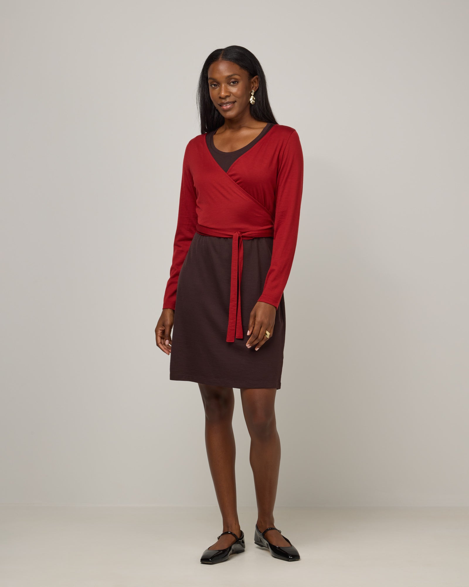Natalia Merino Wool Wrap Top - Modern Red Natalia Merino Wool Wrap Top - Modern Red