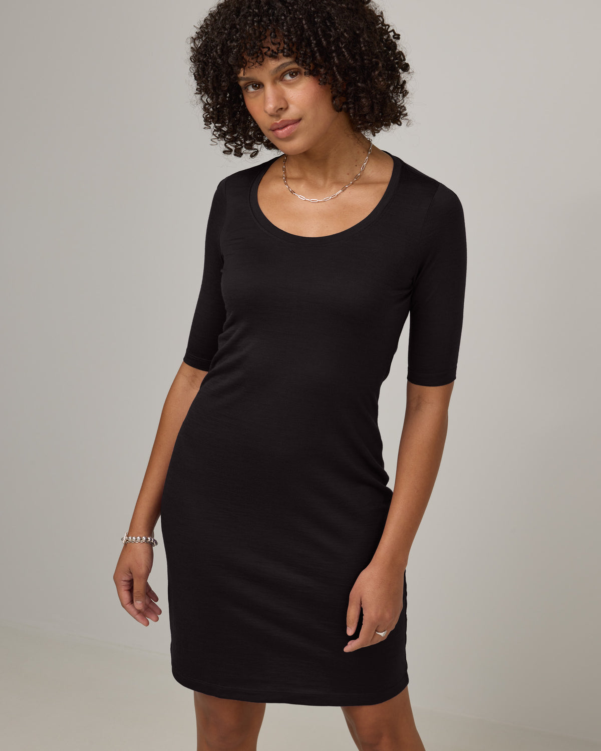 black wool bodycon dress Chloe Merino Fitted Dresses A Line I.N.C. fabric-type:94-polyester-6-spandex Matching Head Band:No The Brooklyn Wrap Dress
