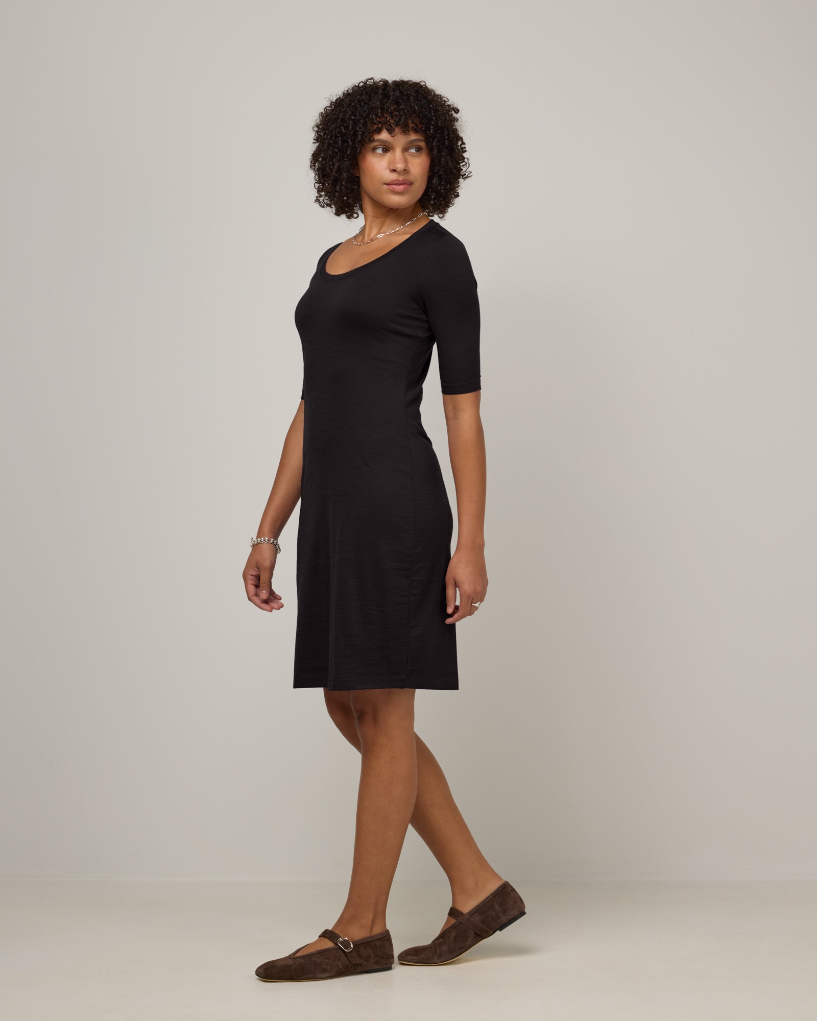 Chloe Merino Wool Fitted Dress - Black – Chloe Fitted Dress | wool&