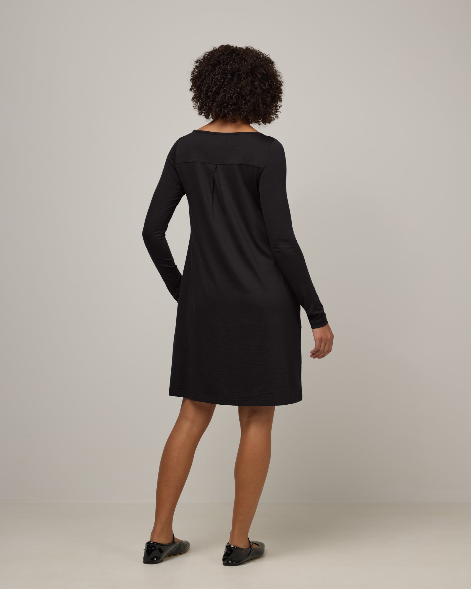 Rowena Merino Wool Swing Dress - Black Rowena Swing Dress | wool& Rowena Merino Wool Swing Dress - Black Rowena Swing Dress | wool&