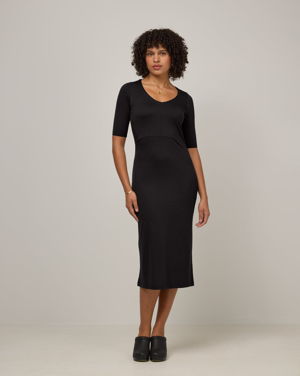 London Merino Wool Fitted Dress