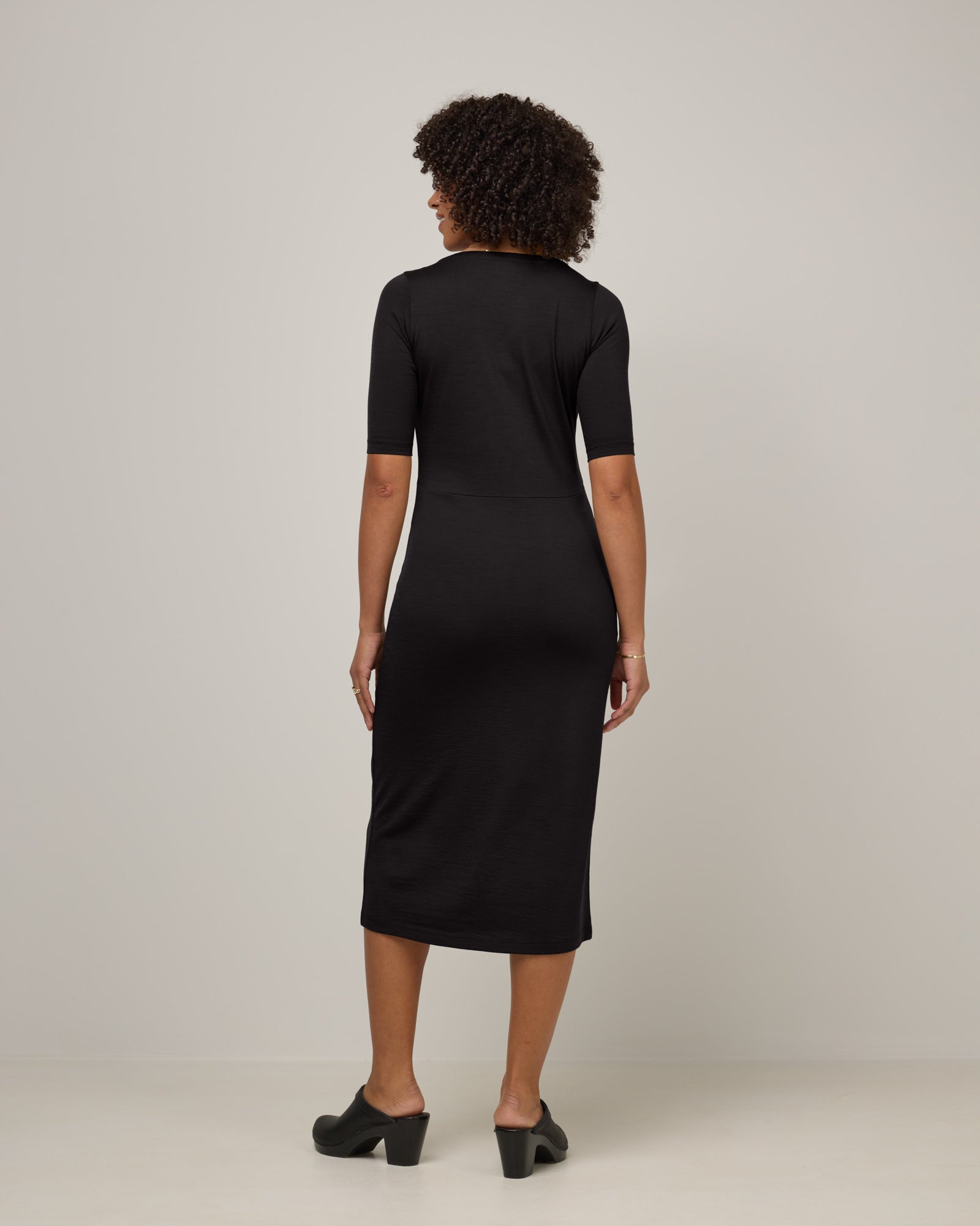 London Merino Wool Fitted Dress - Black London Merino Wool Fitted Dress - Black