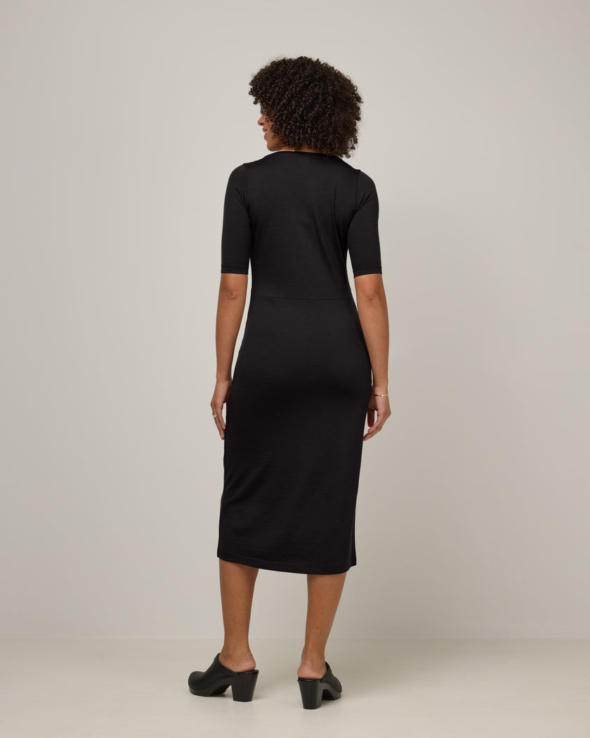 London Merino Wool Fitted Dress