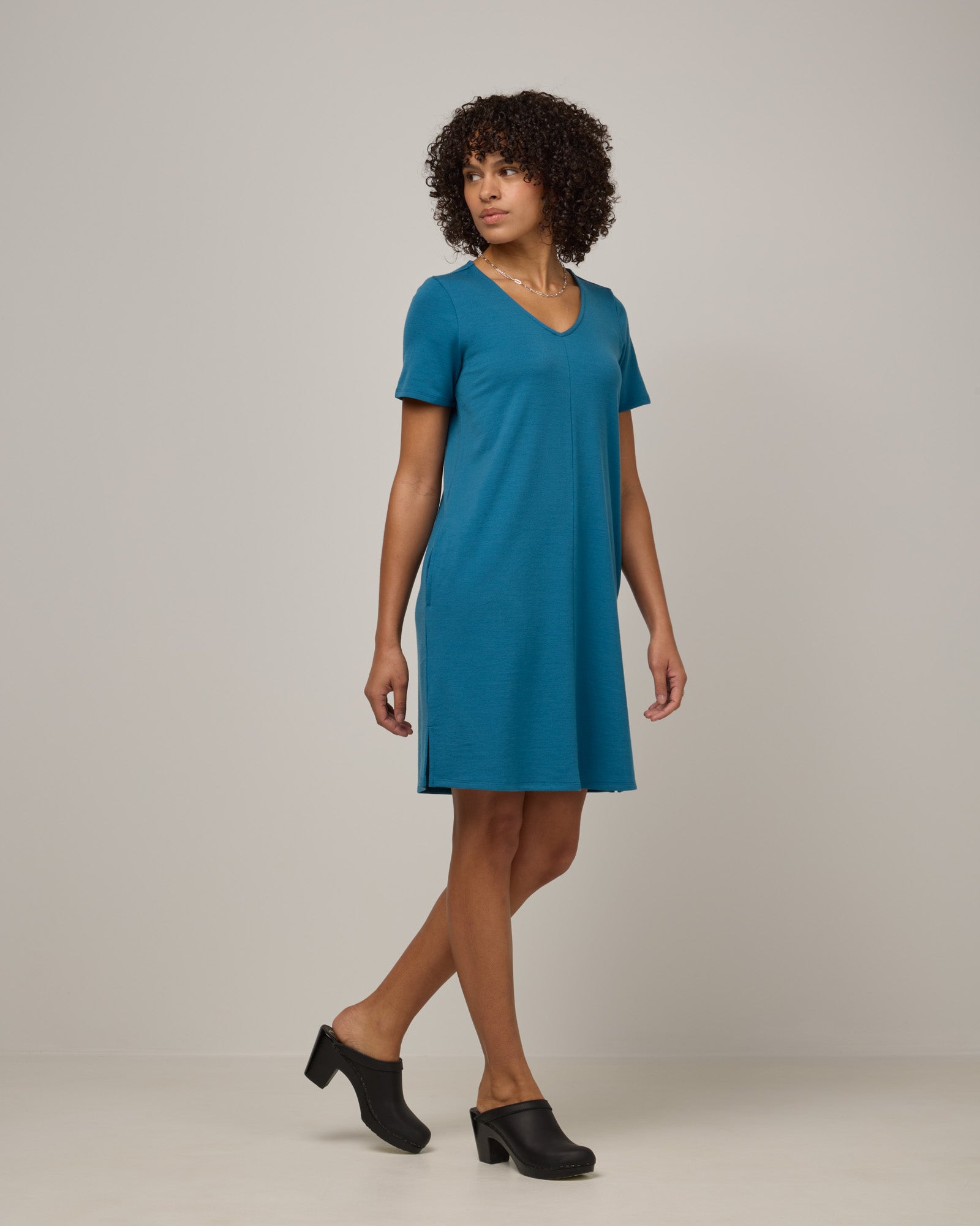 Farrah Merino Wool Shift Dress - Ocean Teal Farrah Merino Wool Shift Dress - Ocean Teal