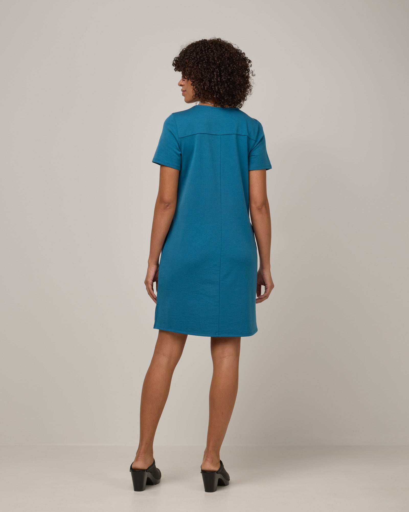 Farrah Merino Wool Shift Dress - Ocean Teal Farrah Merino Wool Shift Dress - Ocean Teal