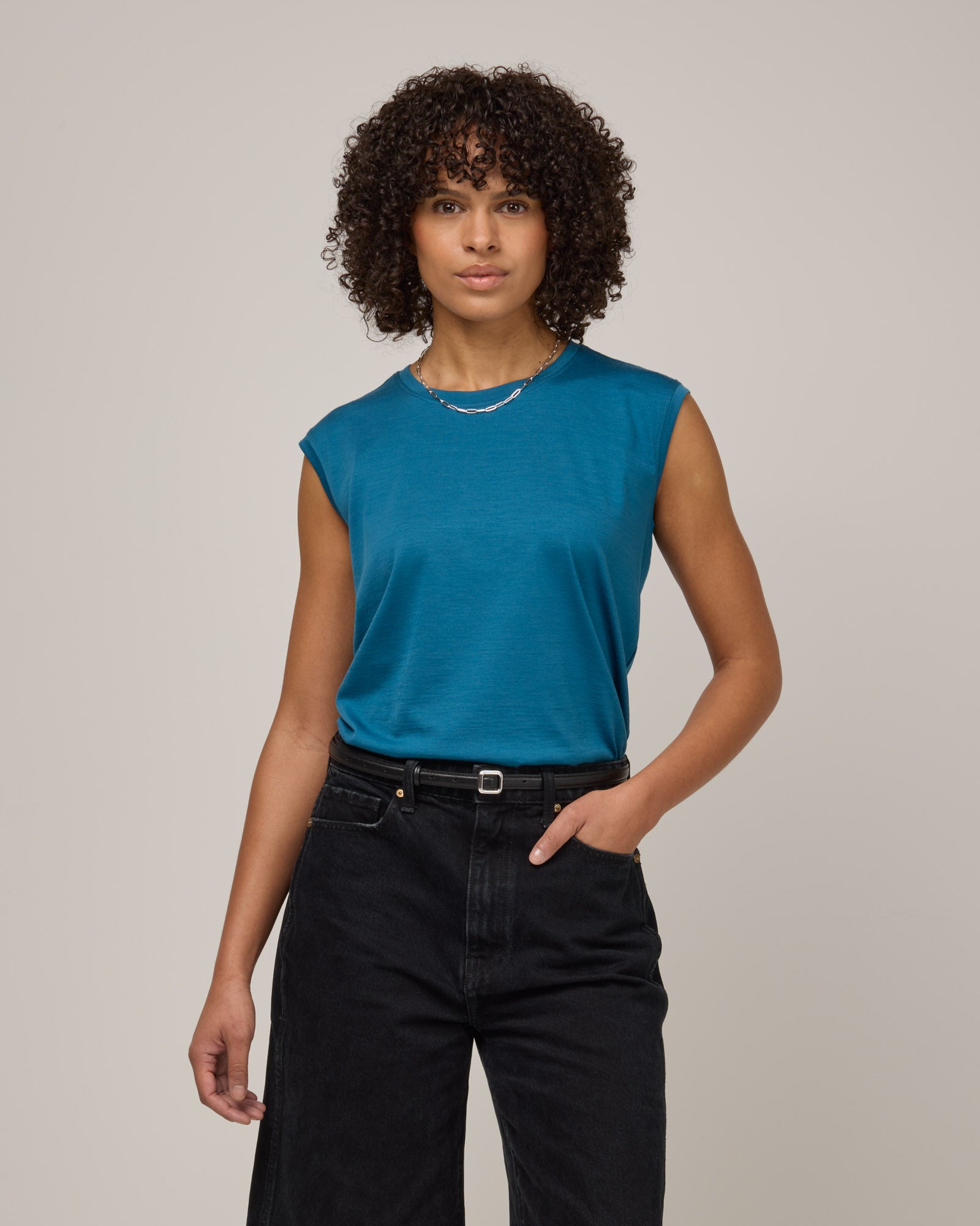 Dawn Merino Wool Boxy Muscle Tank - Ocean Teal – Dawn Boxy Tank Dawn Merino Wool Boxy Muscle Tank - Ocean Teal – Dawn Boxy Tank