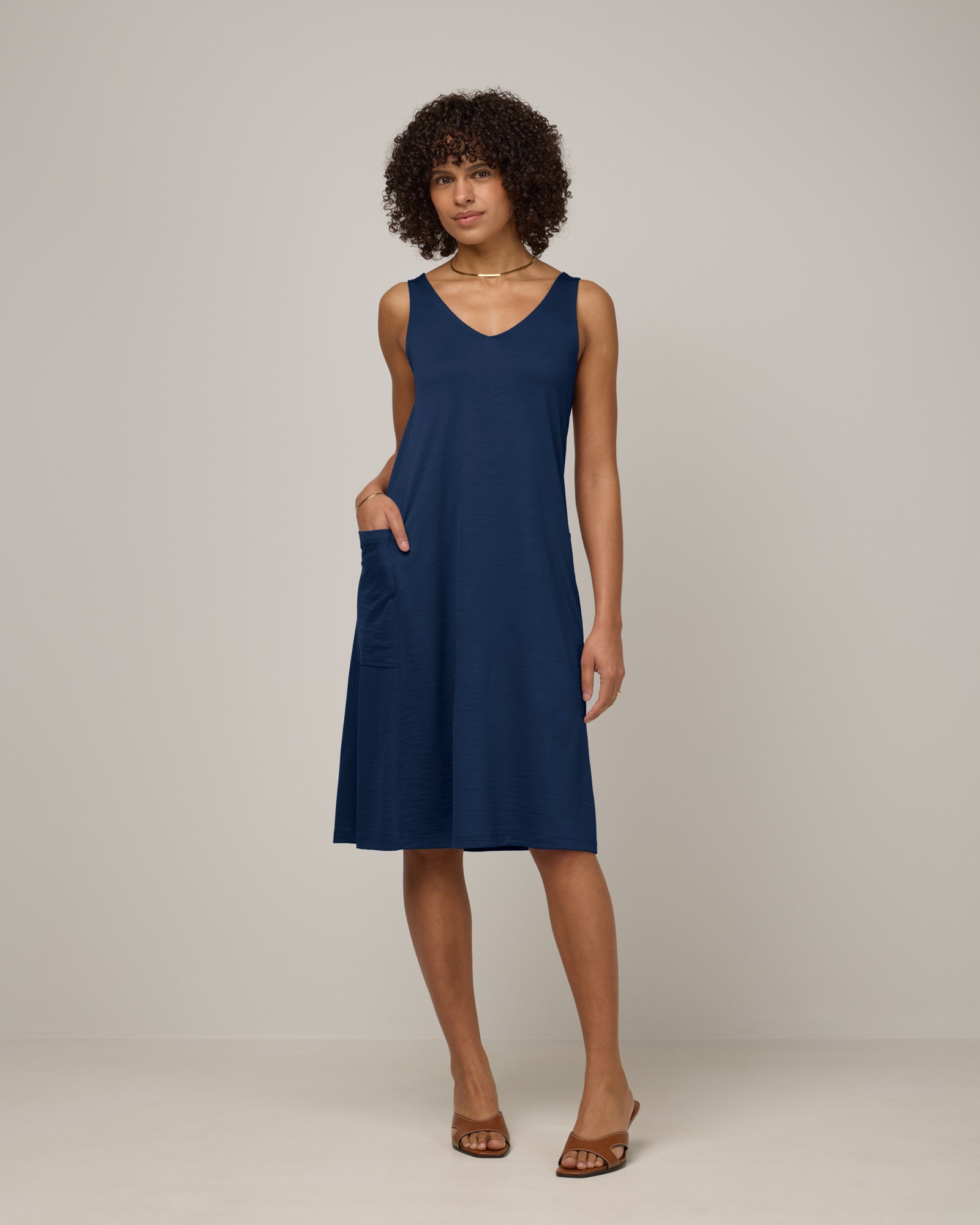 Summer Merino Wool Reversible Dress - Marine Blue Summer Merino Wool Reversible Dress - Marine Blue