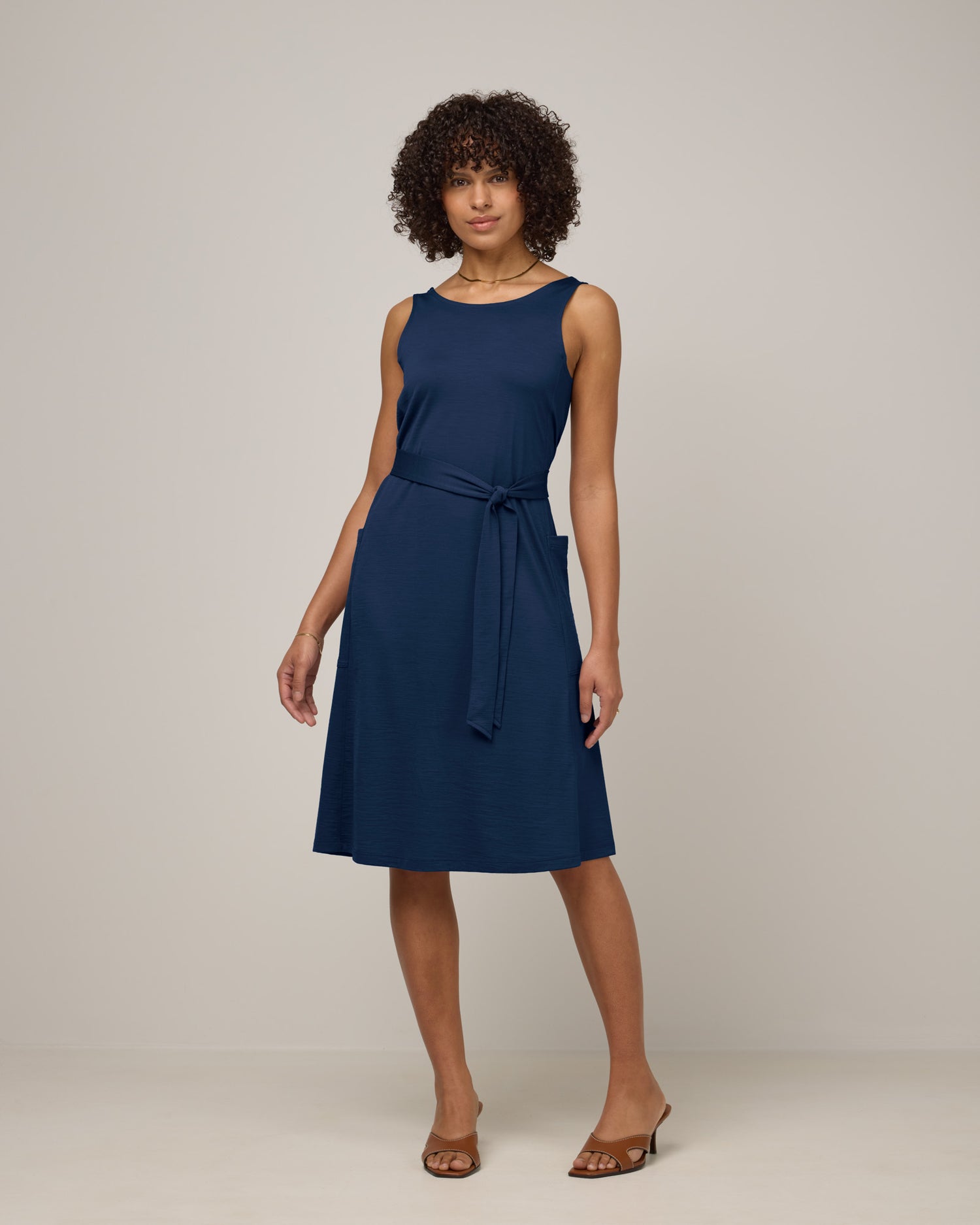 sleeveless dress Blue Cotton Maxi Sleeveless Long Dress – MoonTara main image 0