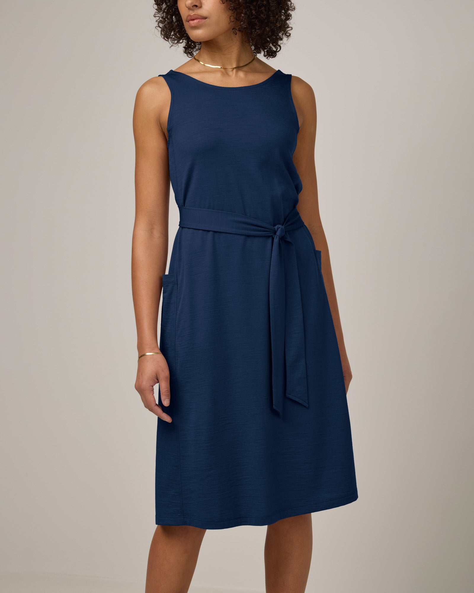 Summer Merino Wool Reversible Dress - Marine Blue Summer Merino Wool Reversible Dress - Marine Blue