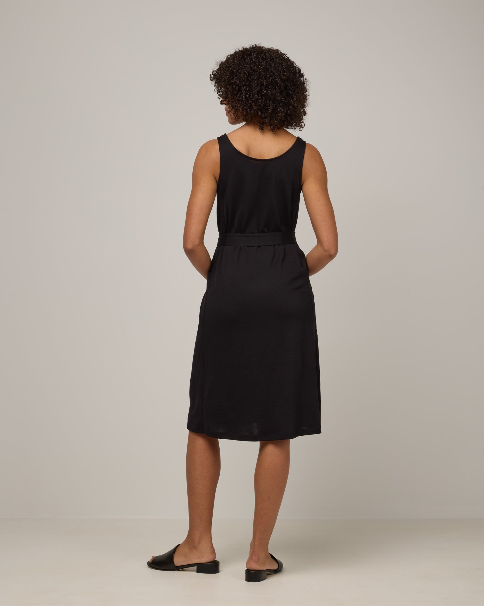 Summer Merino Wool Reversible Dress - Black Summer Midi Tank Dress | wool& Summer Merino Wool Reversible Dress - Black Summer Midi Tank Dress | wool&