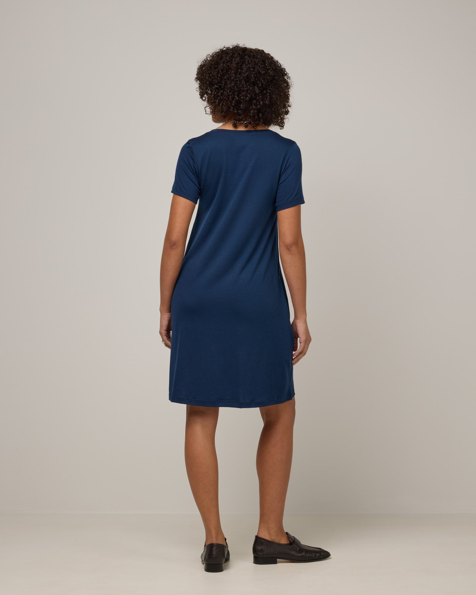 Maggie Merino Wool Swing Dress - Marine Blue Maggie Merino Wool Swing Dress - Marine Blue