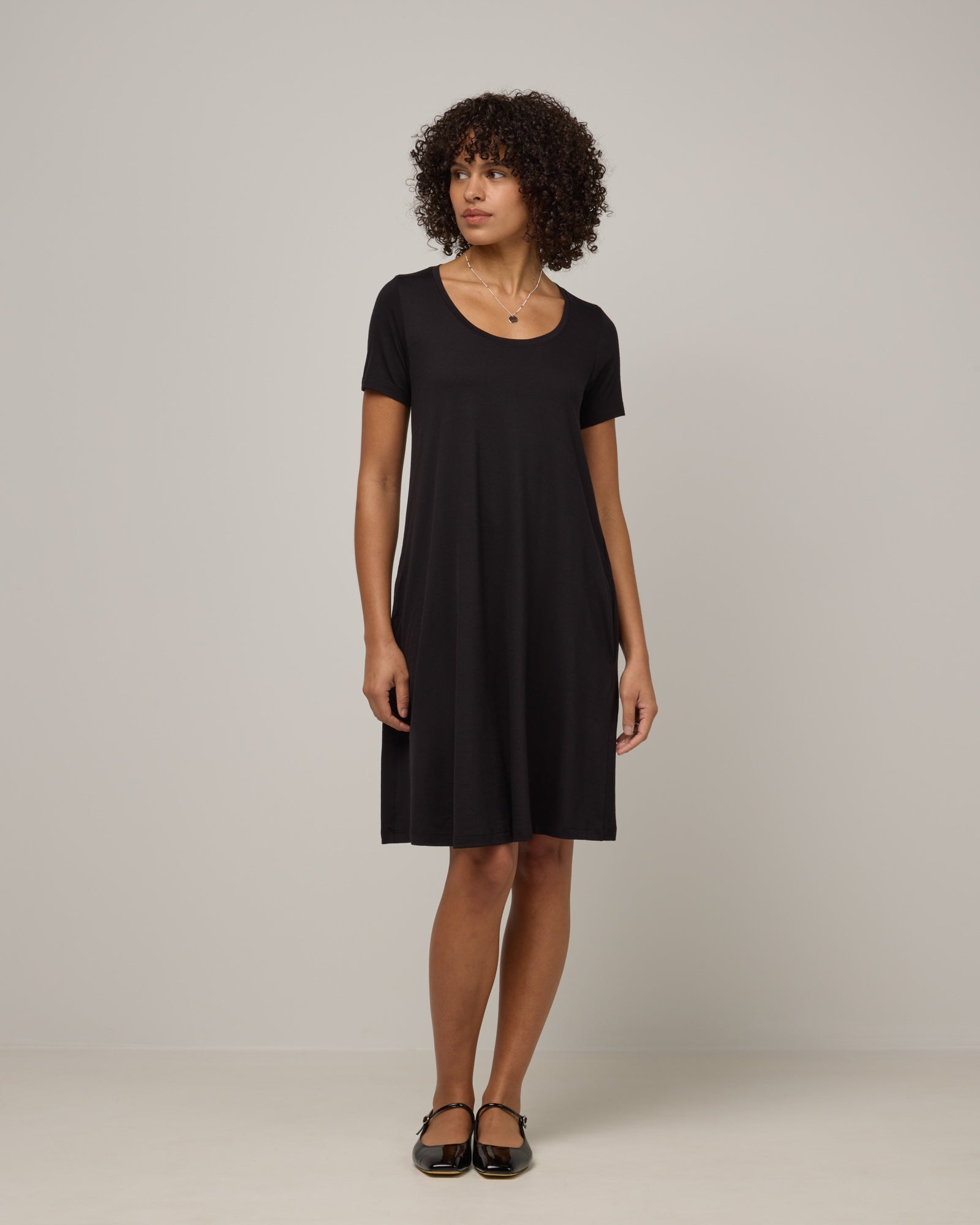 Maggie Merino Wool Swing Dress - Black Maggie Merino Wool Swing Dress - Black