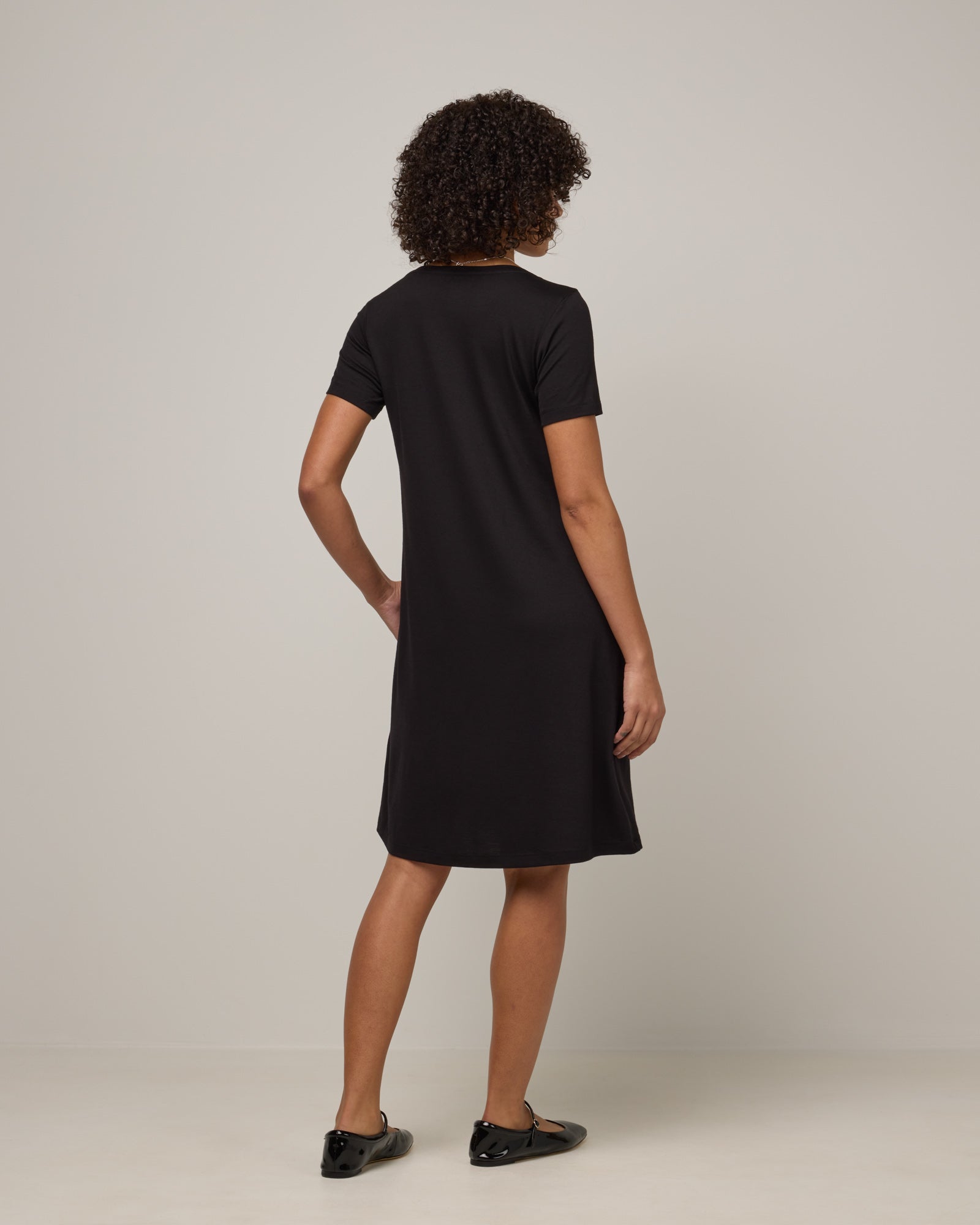 Maggie Merino Wool Swing Dress - Black Maggie Merino Wool Swing Dress - Black