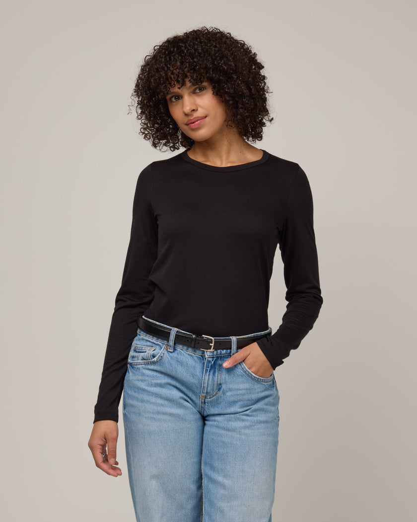 Sloan Merino Wool 100% Wool Crew Neck Tee - Black – Sloan 100% Wool ...