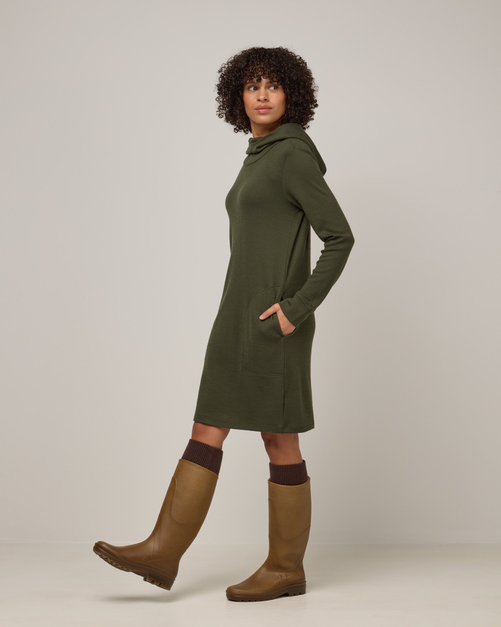 Mikayla Merino Wool Cowl Neck Dress - Forest Night Mikayla Cowl Neck Dress | wool& Mikayla Merino Wool Cowl Neck Dress - Forest Night Mikayla Cowl Neck Dress | wool&