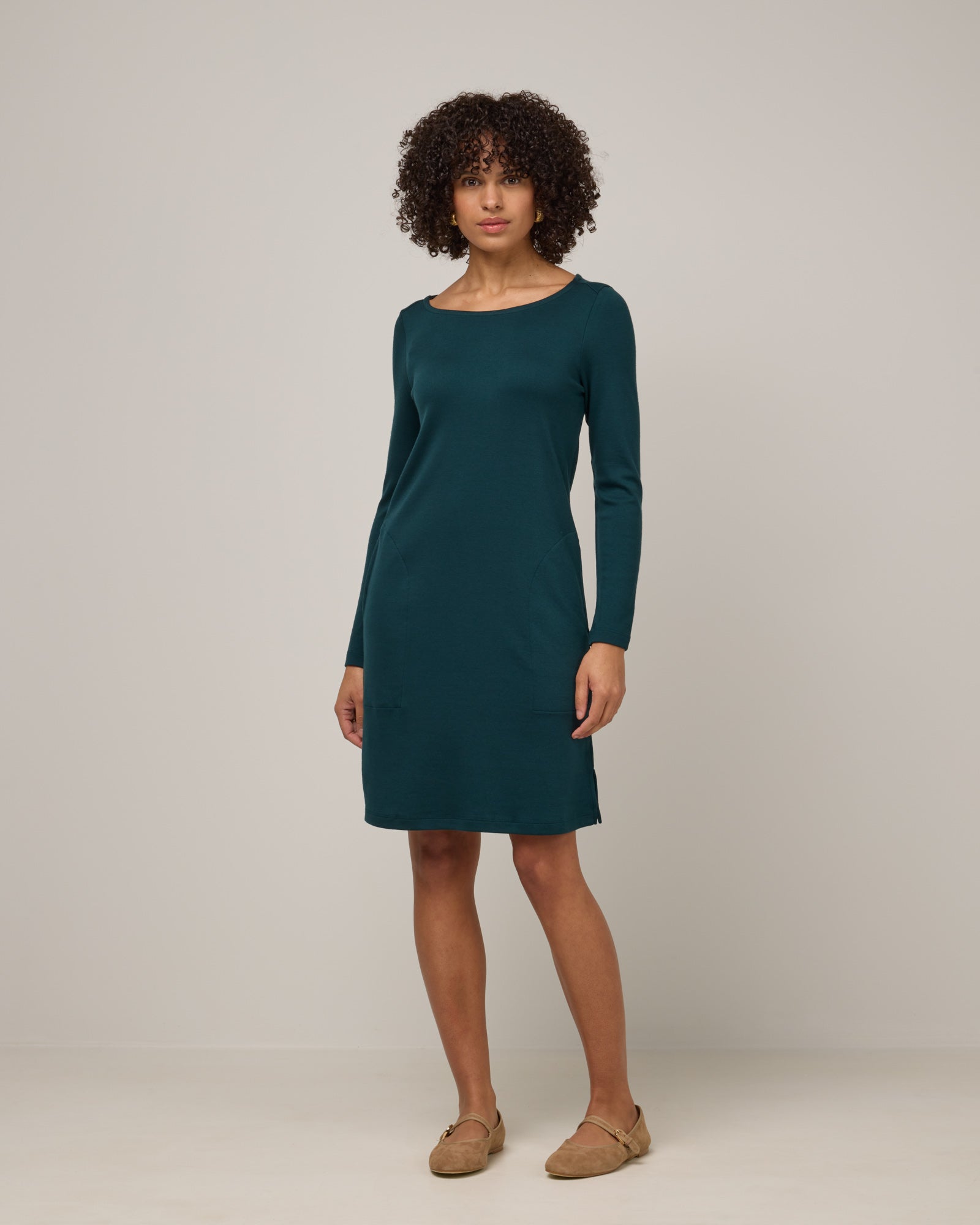 Margo Merino Wool Shift Dress - Pine Margo Shift Dress | wool& Margo Merino Wool Shift Dress - Pine Margo Shift Dress | wool&