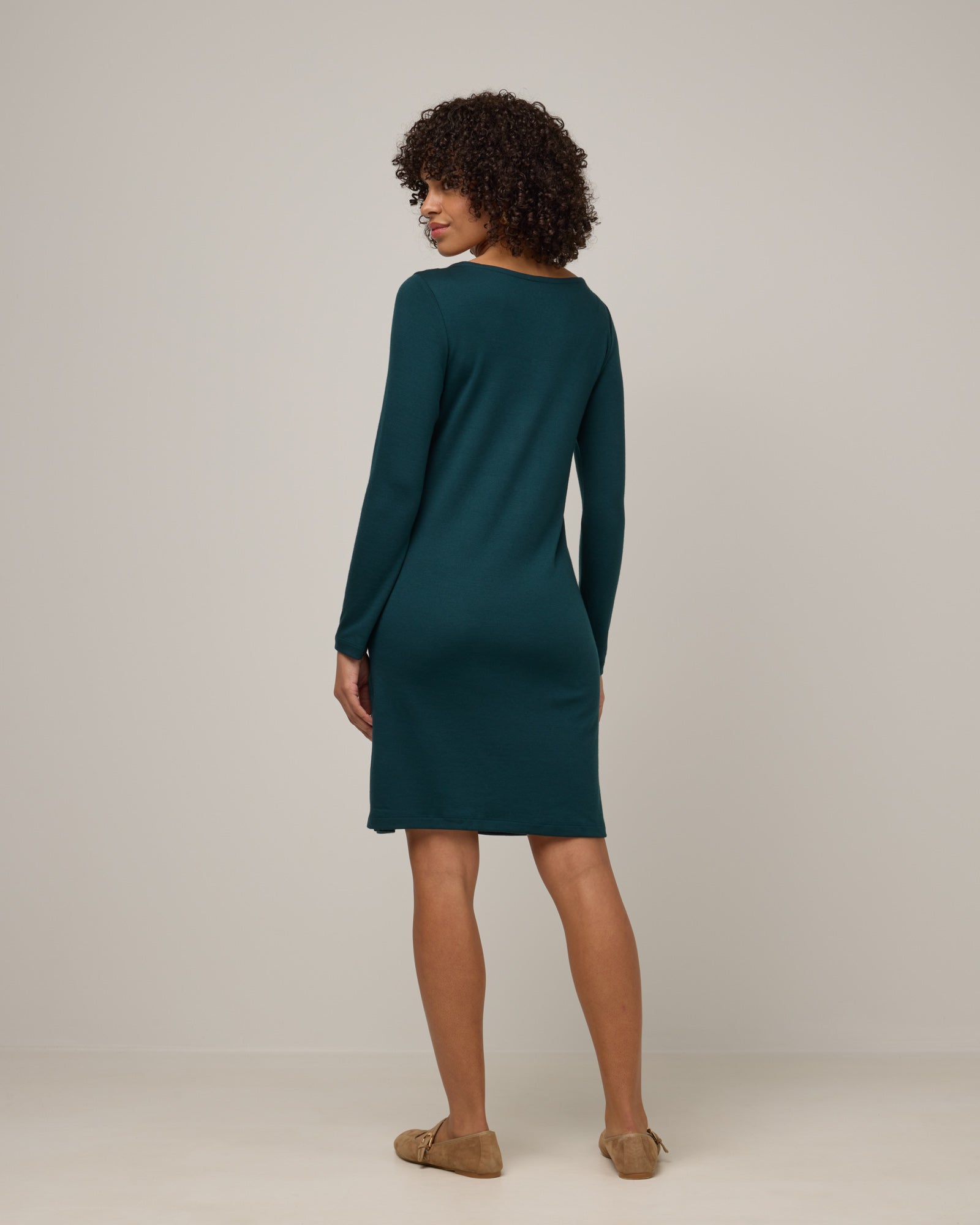 fitted lace wedding dress Margo Merino Wool Shift Dress - Pine – Margo Shift Dress