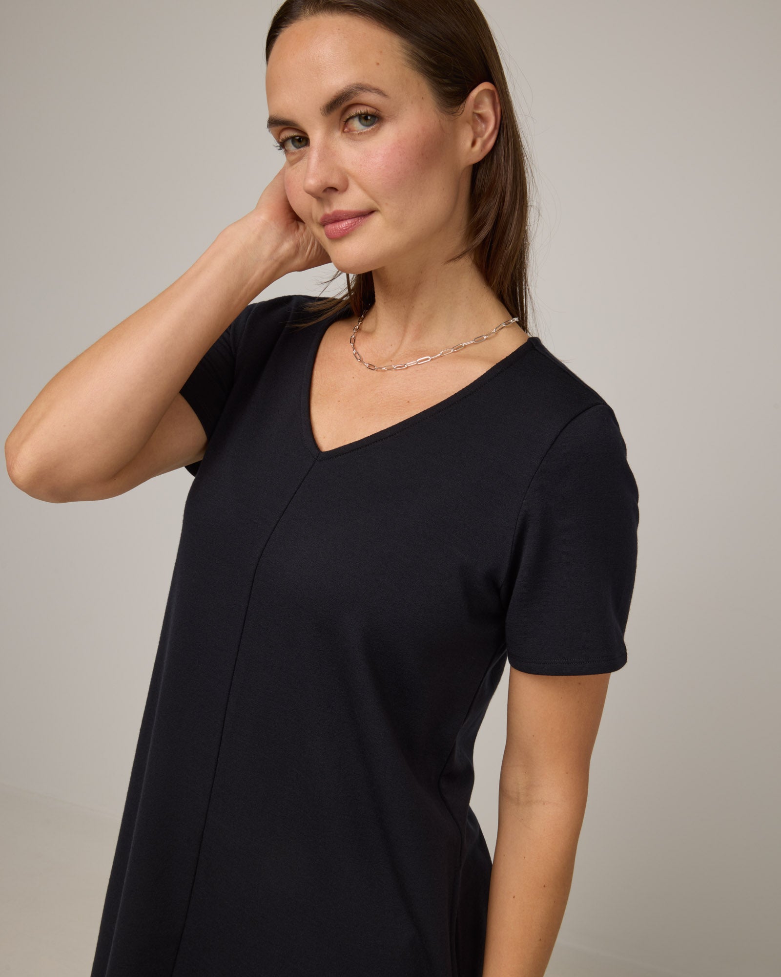 Farrah Merino Wool Shift Dress - Black Farrah Merino Wool Shift Dress - Black