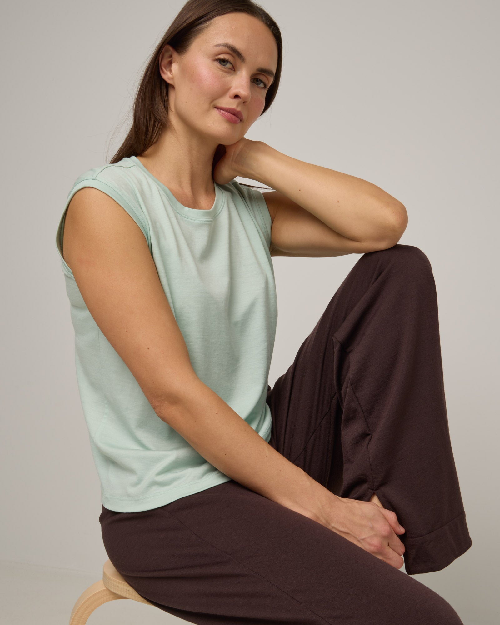 Dawn Merino Wool Boxy Muscle Tank - Morning Dew – Dawn Boxy Tank