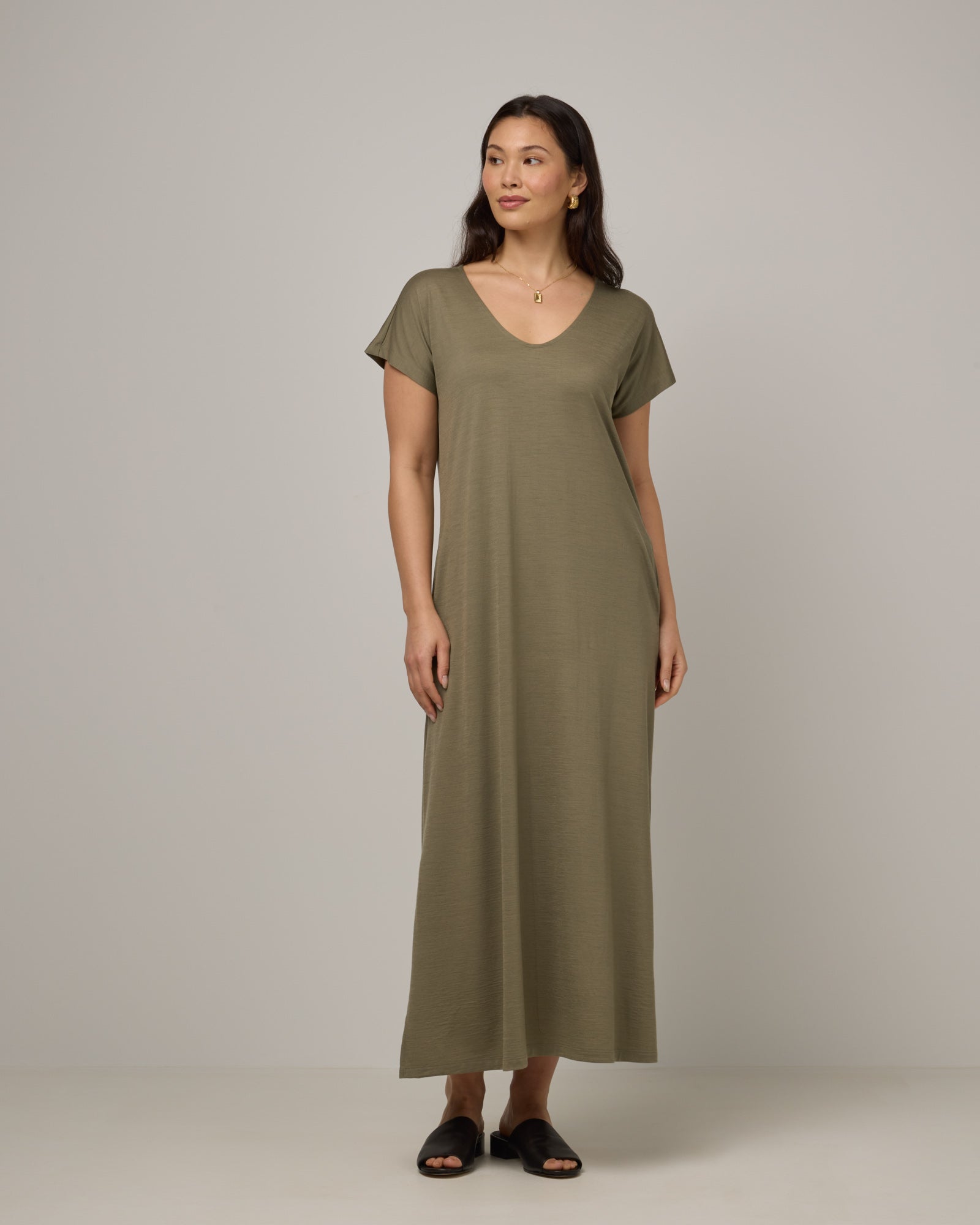 Freya Merino Wool Maxi Dress - Sage Green Freya Merino Wool Maxi Dress - Sage Green