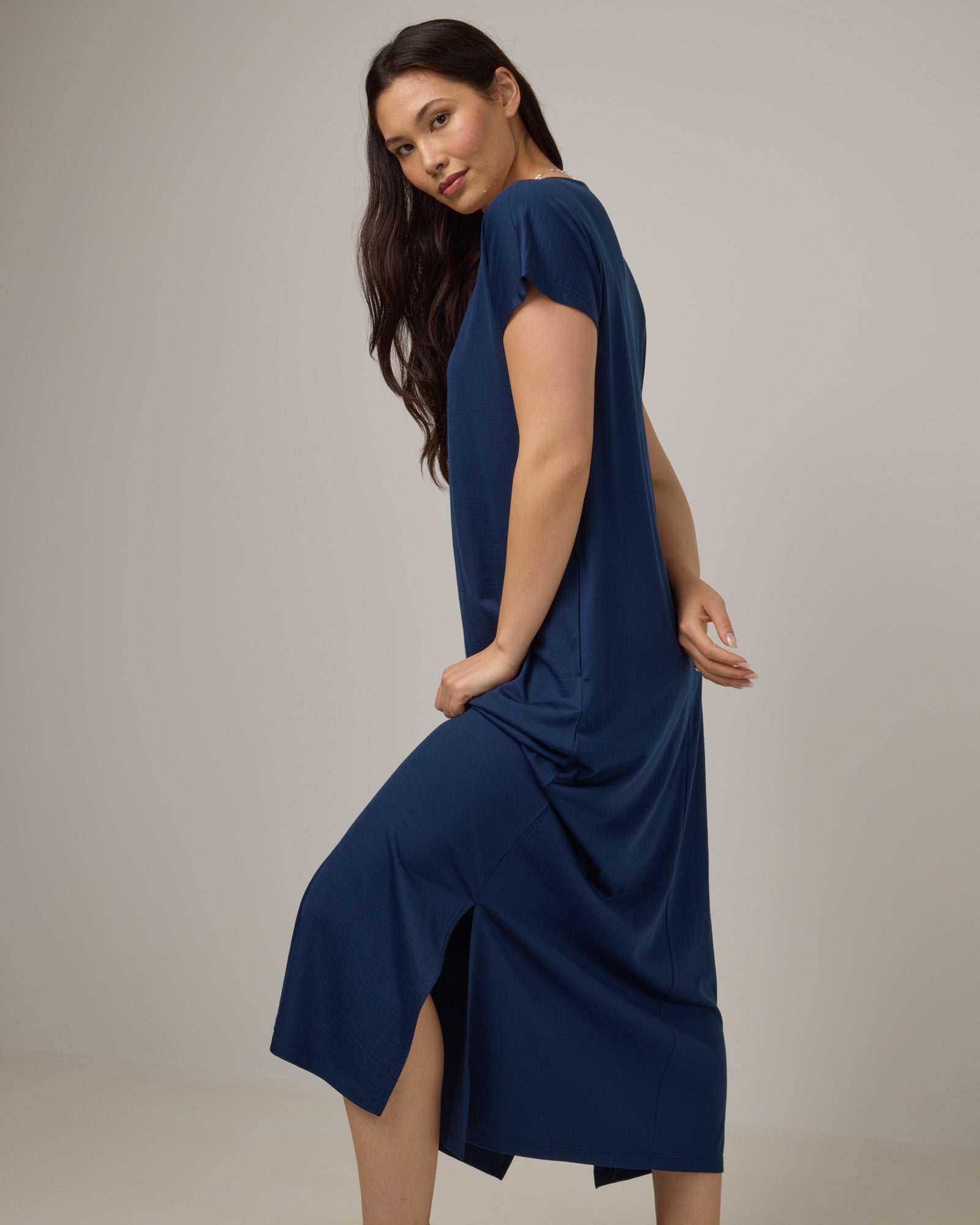Freya Merino Wool Maxi Dress - Marine Blue Freya Merino Wool Maxi Dress - Marine Blue