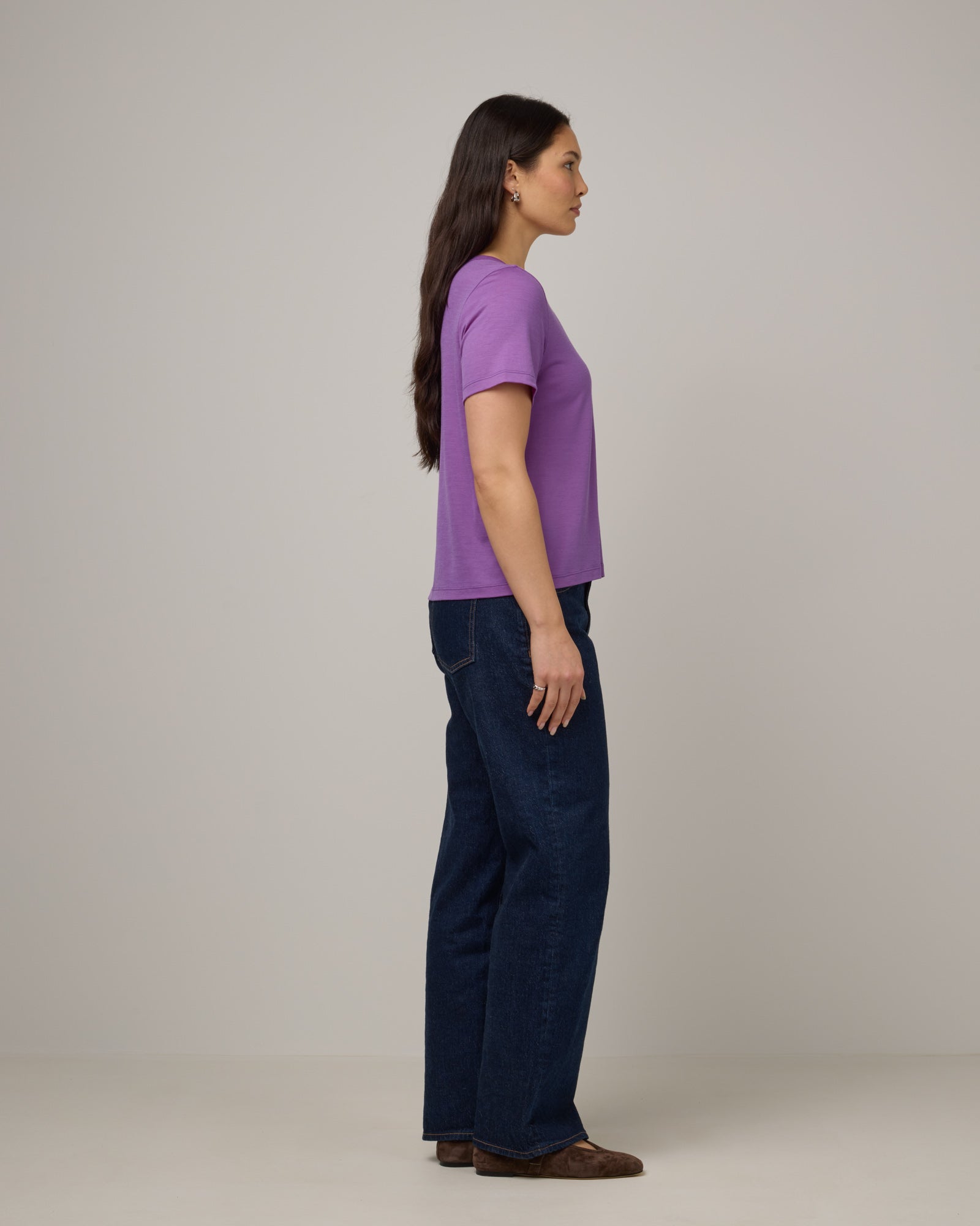 ミナレット ベスト●パープル Hailee Merino Wool Boxy Tee - Purple Pansy – Hailee Boxy Tee | wool&