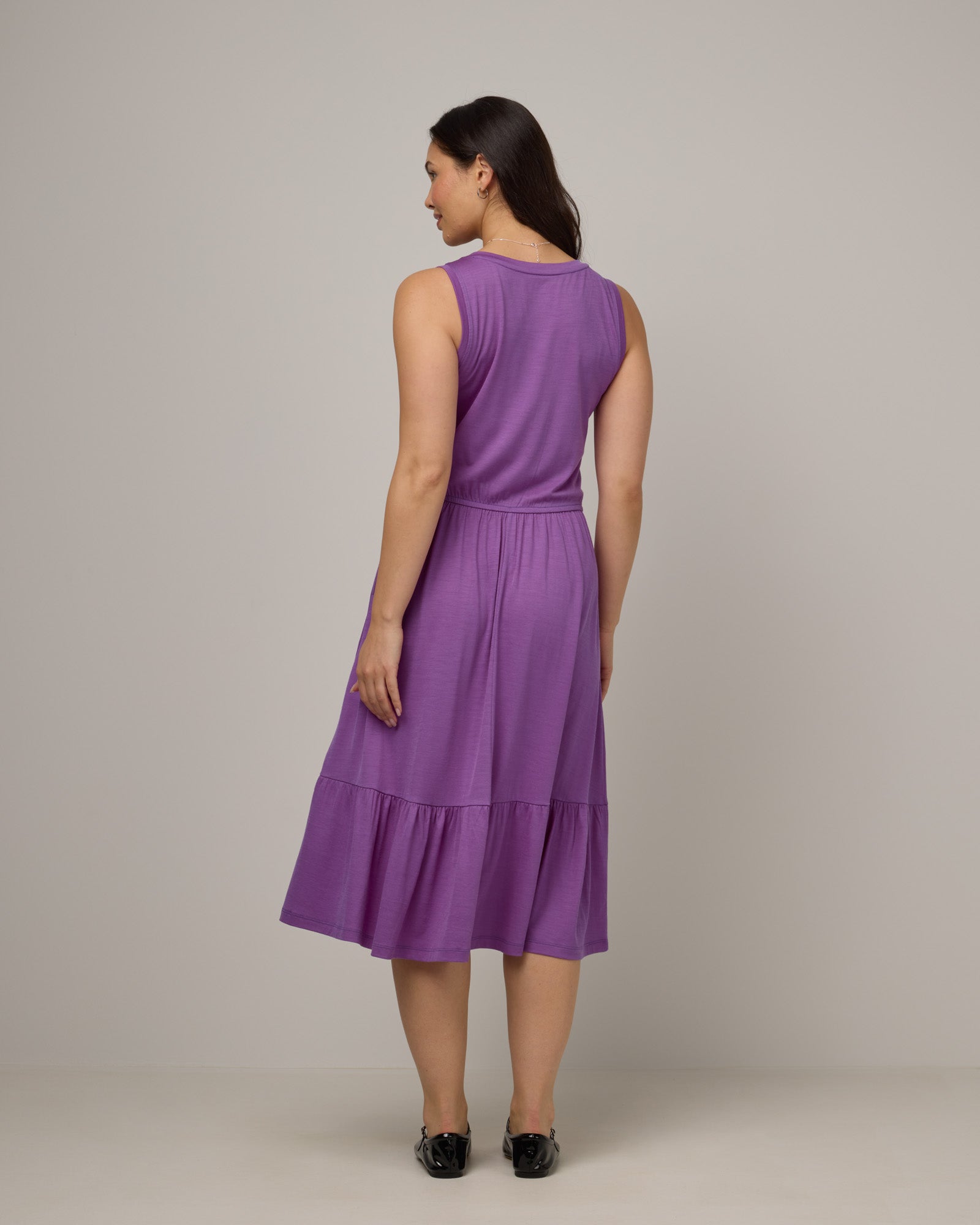 Grace Merino Wool Tiered Dress - Purple Pansy Grace Merino Wool Tiered Dress - Purple Pansy