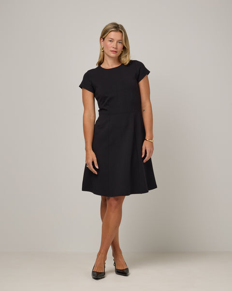 Anais Merino Wool Ponte Fit & Flare Dress