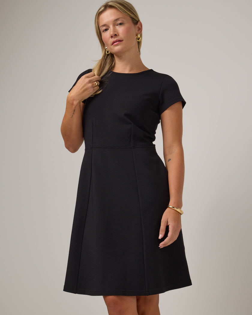 Anais Merino Wool Ponte Fit & Flare Dress