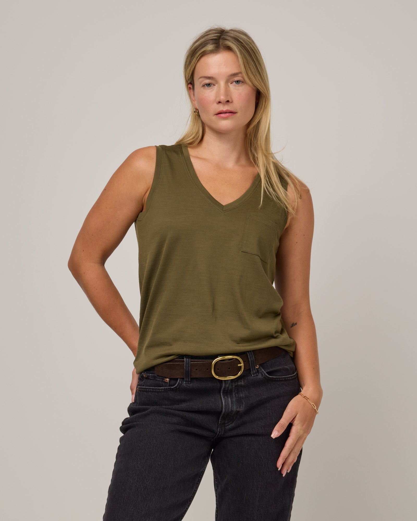 Essential Merino Wool Layering Tank - Natural White – Essential
