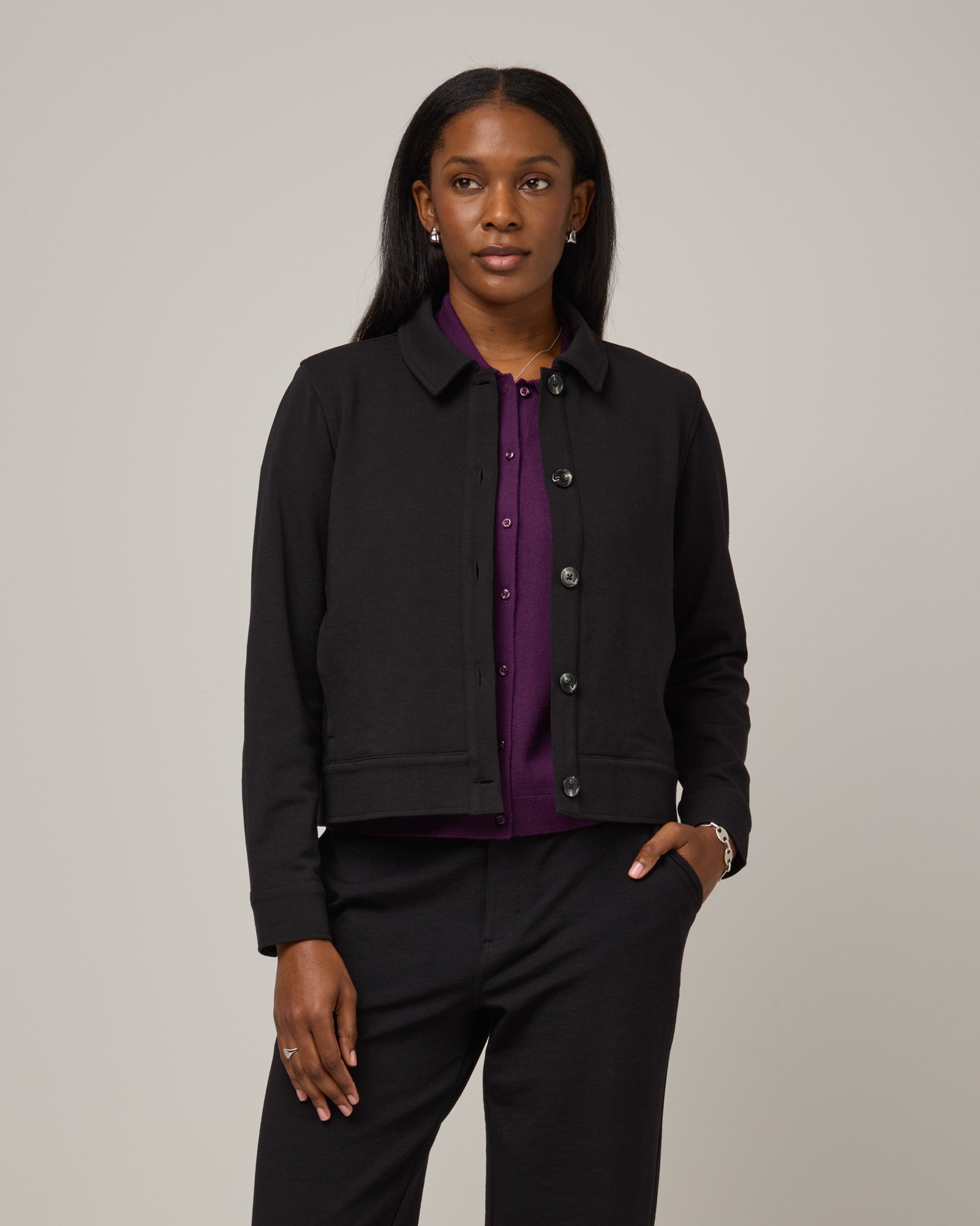 Johnny Merino Wool Ponte Jacket - Black Johnny Merino Wool Ponte Jacket - Black