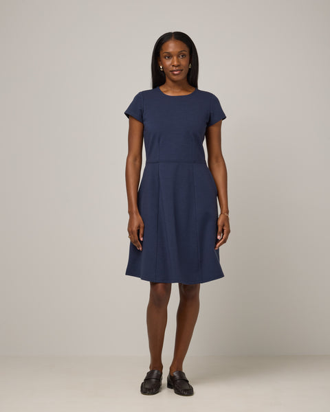Anais Merino Wool Ponte Fit & Flare Dress