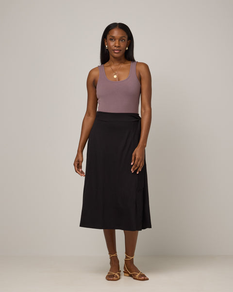 Skye Merino Wool Wrap Skirt - Black – Skye Wrap Skirt | wool&