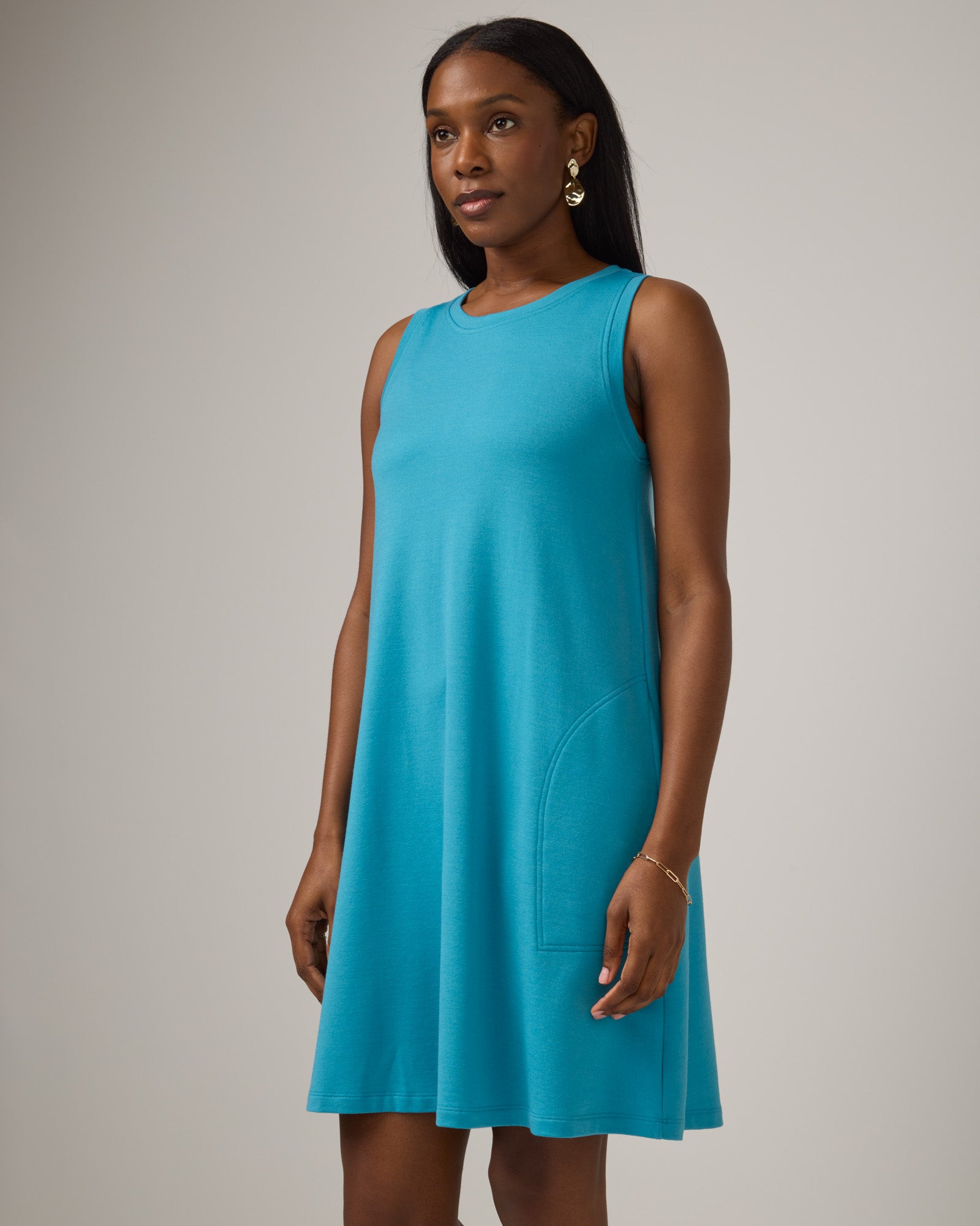 Sierra Merino Wool Tank Dress - Sea Blue Sierra Tank Dress | wool& Sierra Merino Wool Tank Dress - Sea Blue Sierra Tank Dress | wool&
