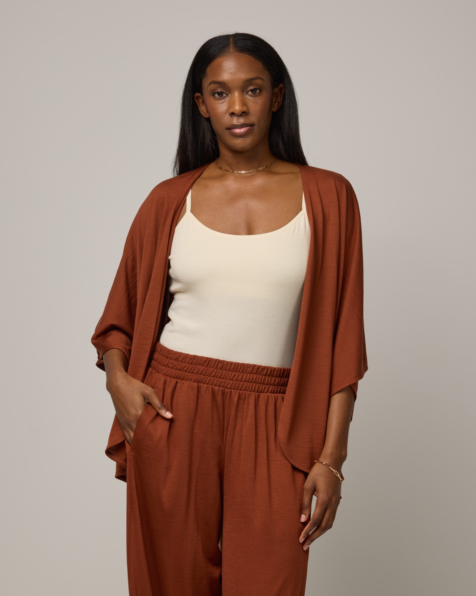 Lisbon Merino Wool Shawl Cardigan - Cinnamon – Lisbon Shawl