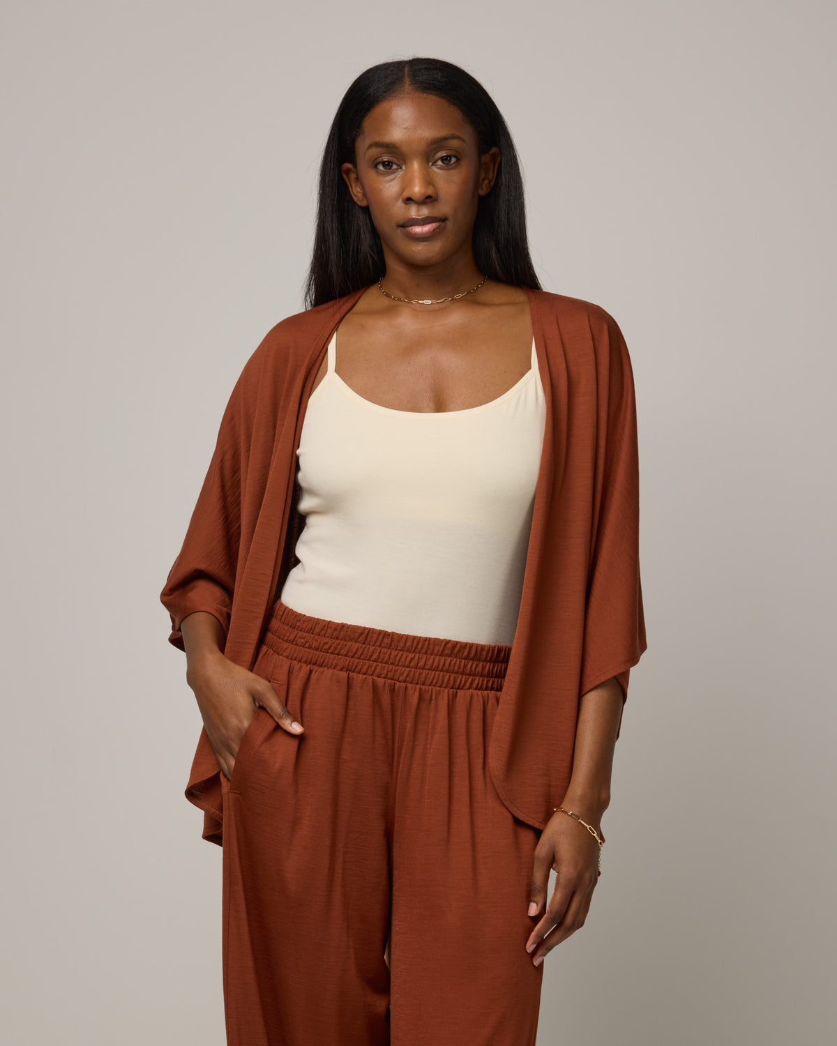Lisbon Merino Wool Shawl Cardigan - Cinnamon – Lisbon Shawl 