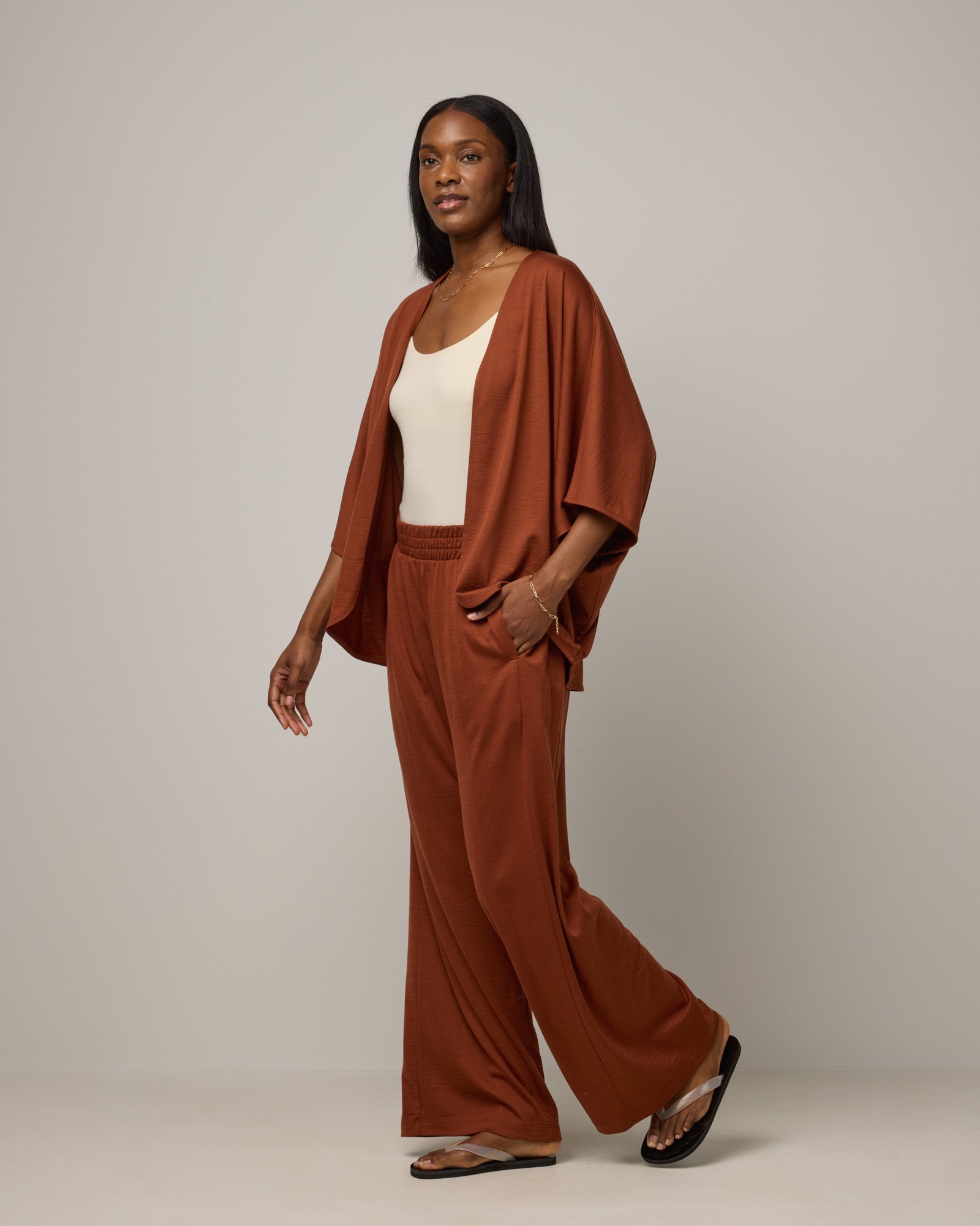 Lisbon Merino Wool Shawl Cardigan - Cinnamon – Lisbon Shawl