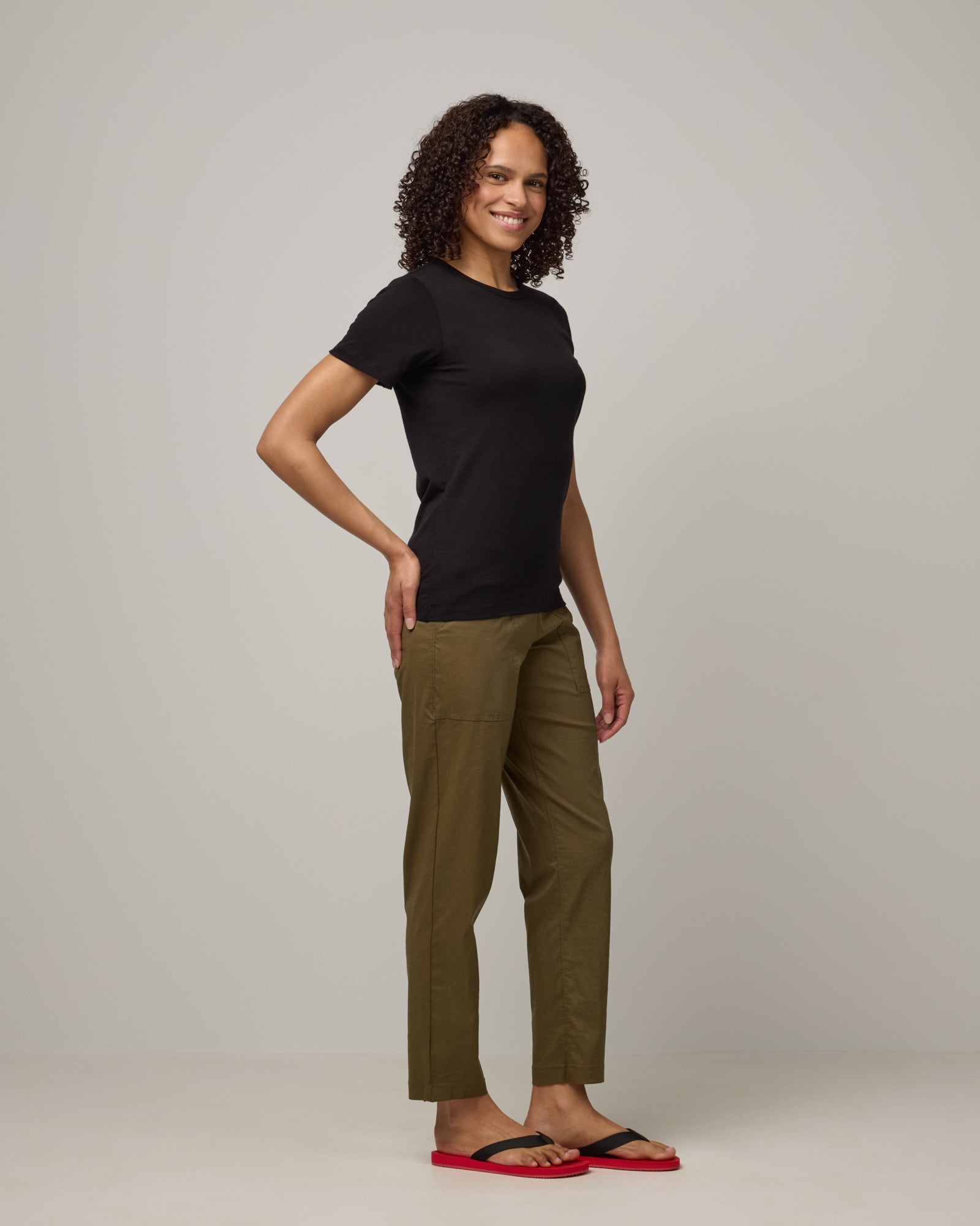 model-spec:Janiah is 5'7", wearing a size XS Regular