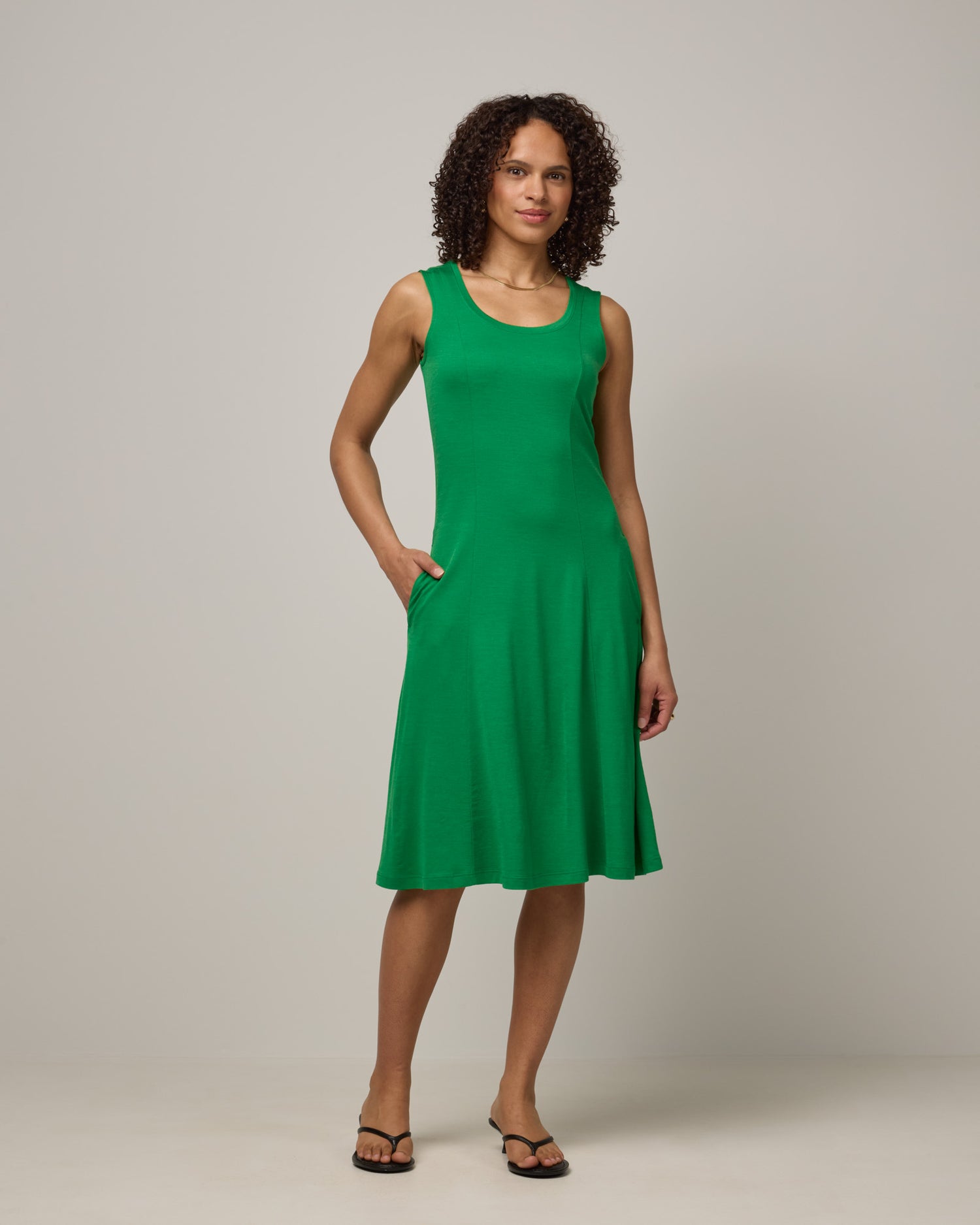 Flora Merino Wool Swing Dress - Verde Flora Swing Dress | wool& Flora Merino Wool Swing Dress - Verde Flora Swing Dress | wool&