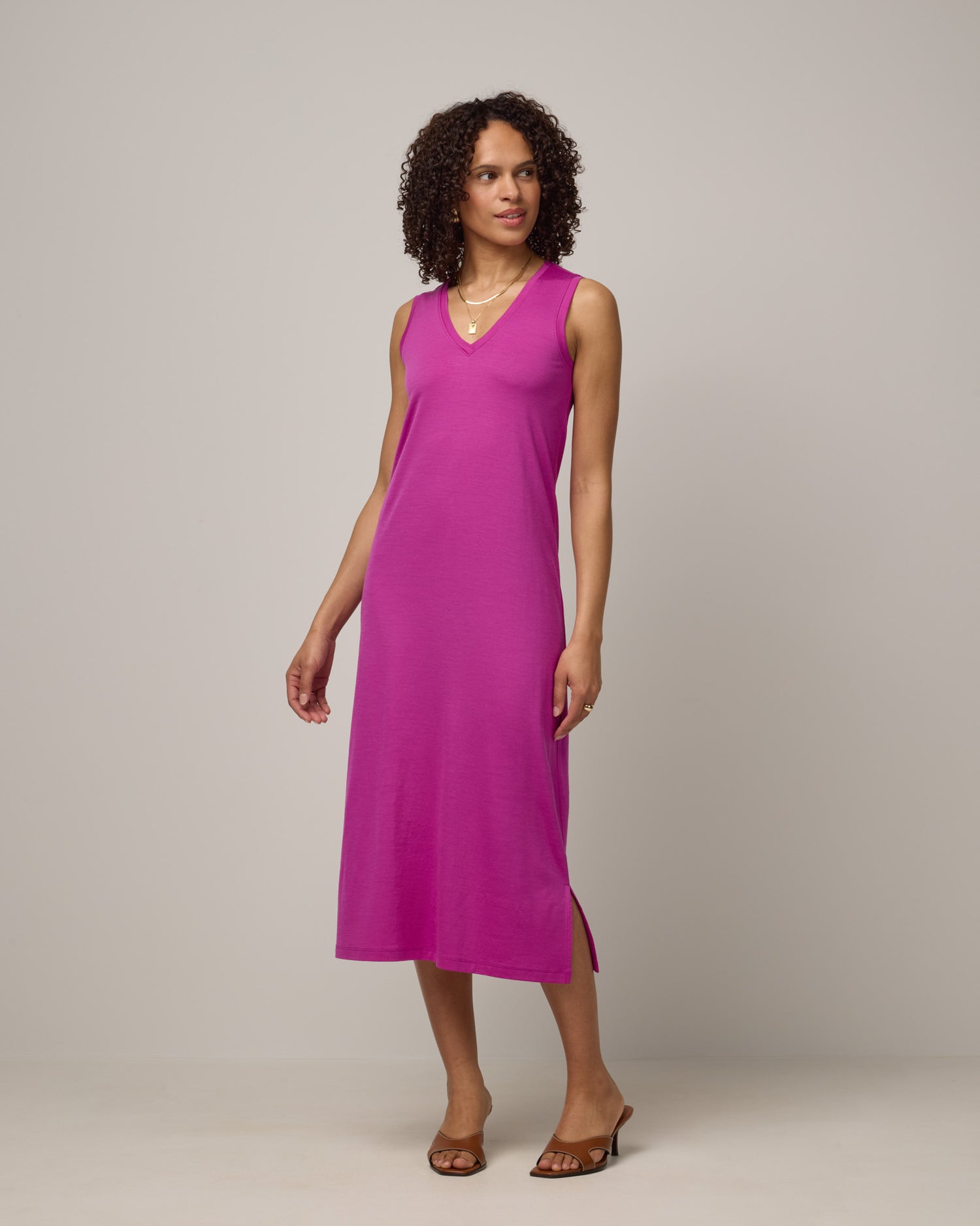 open lace back dress Milena Merino Wool Shift Dress