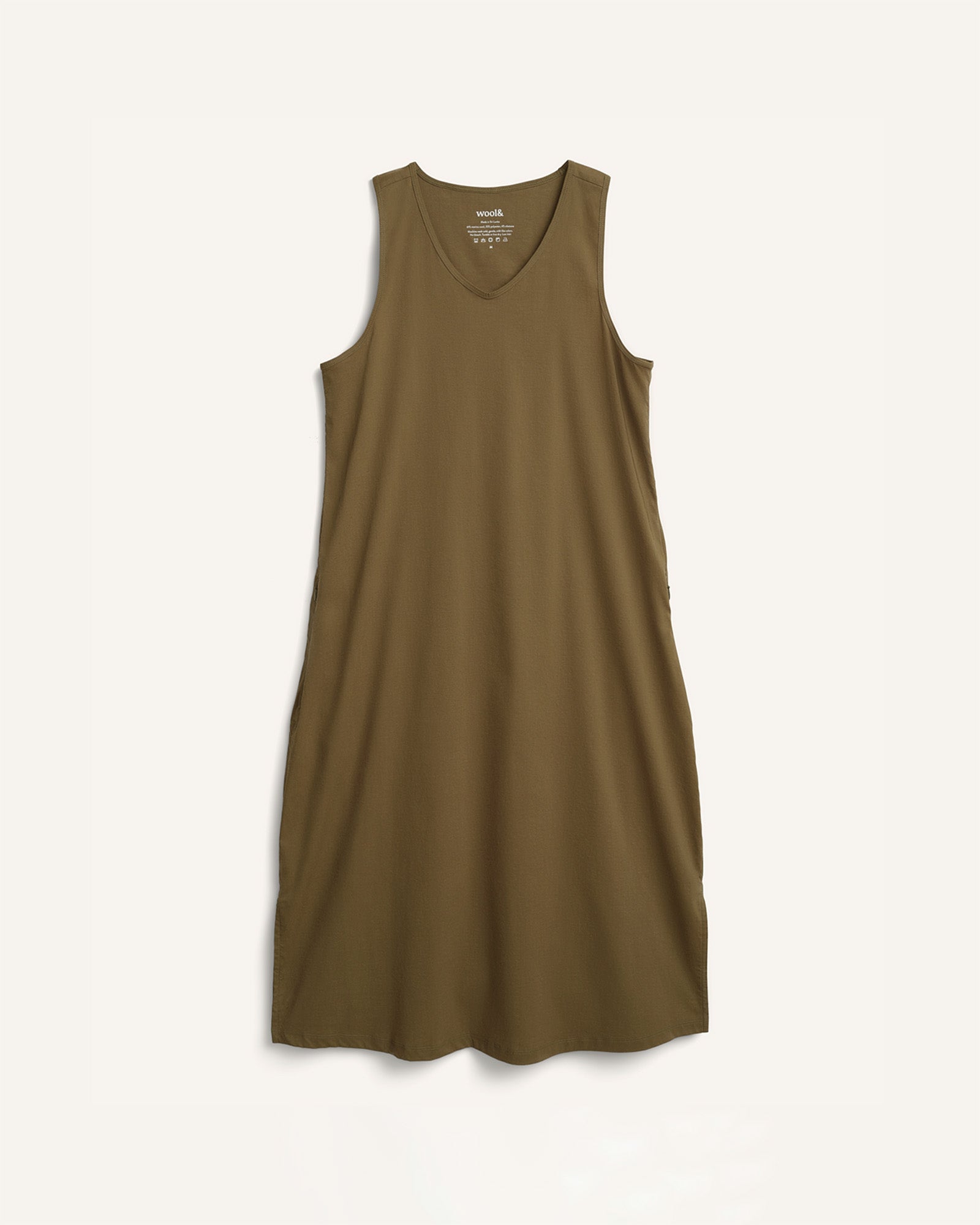 Acadia Merino Wool Racerback Dress - Olive – Acadia Racerback Dress