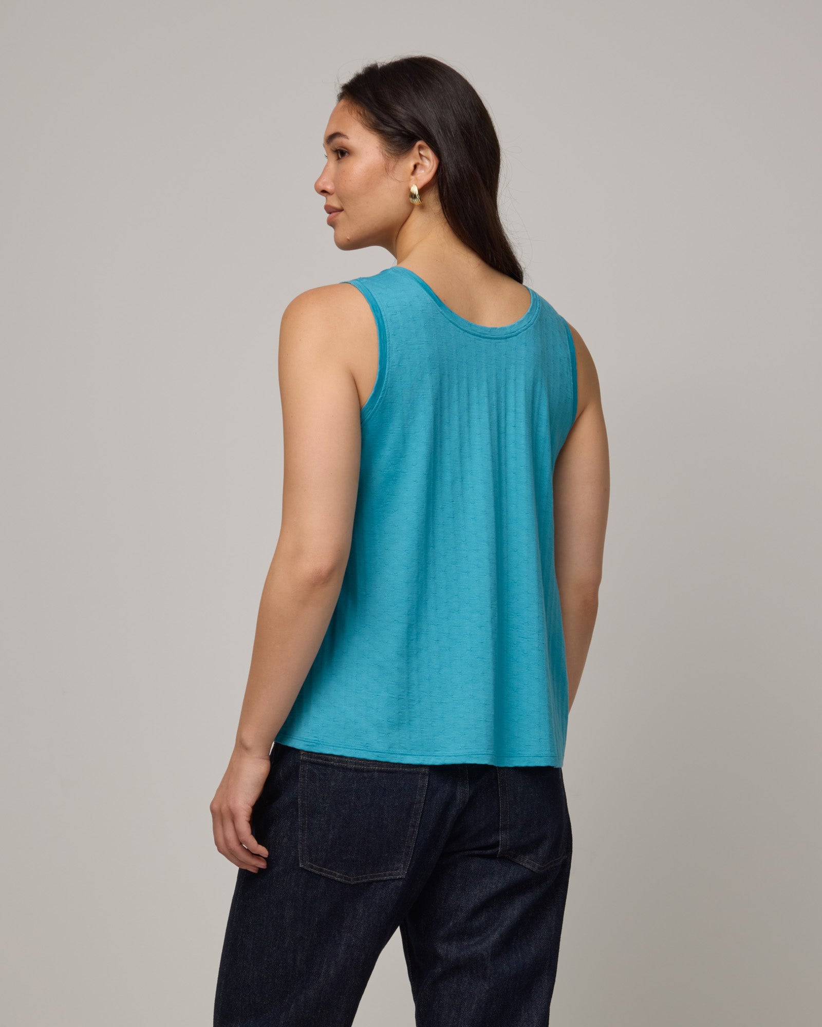Poppy Merino Wool Jacquard Reversible Tank - Sea Blue – Poppy