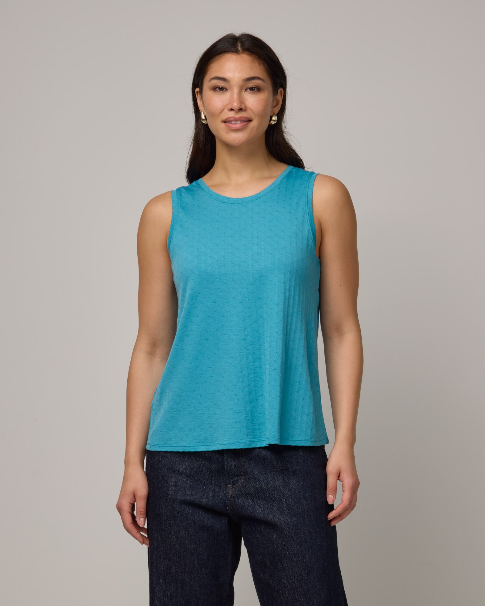 Poppy Merino Wool Jacquard Reversible Tank - Sea Blue – Poppy