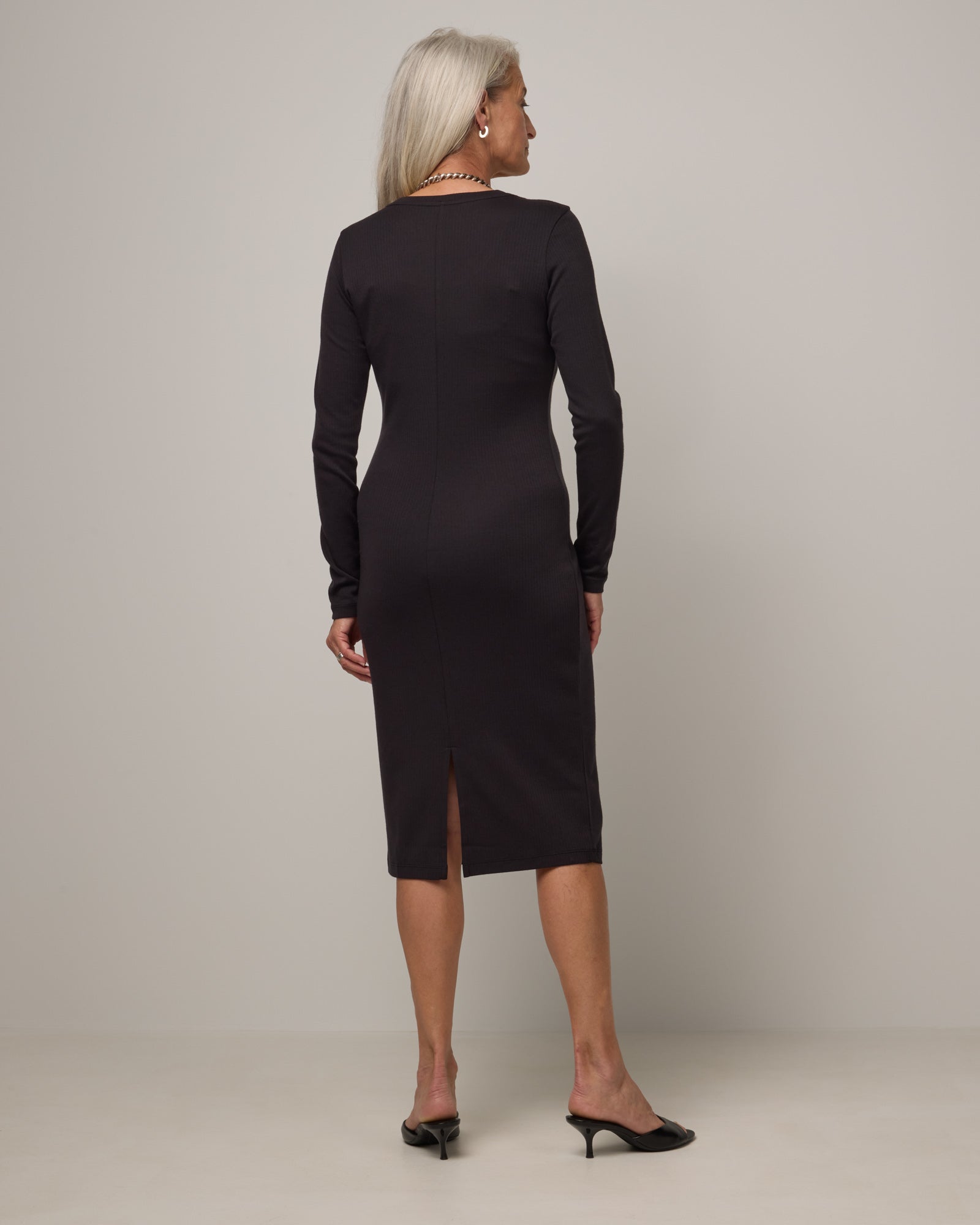 Lex Merino Wool Ribbed Dress - Black – Lex Ribbed Dress | wool&