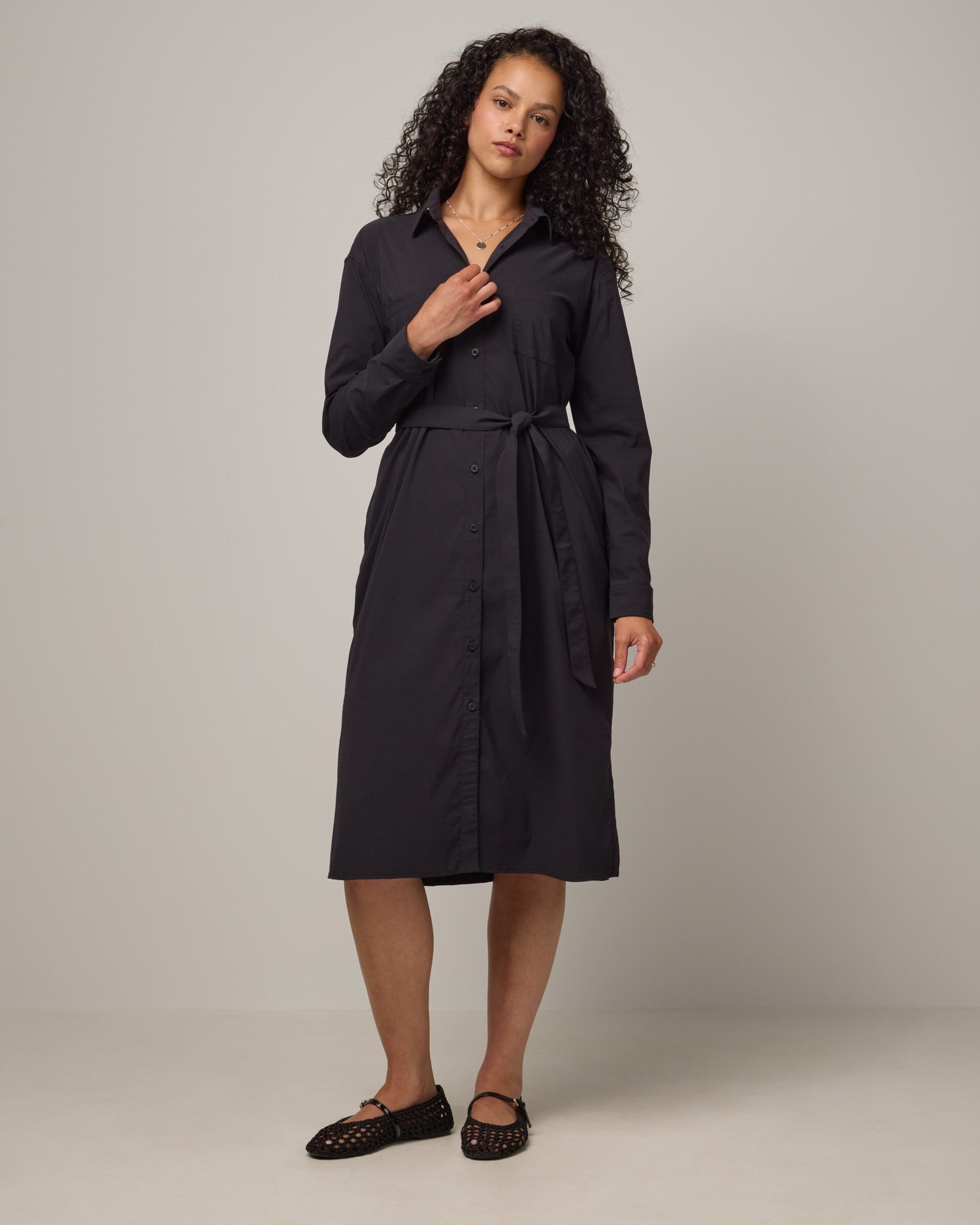Victoria Merino Wool Stretch Tech Shirt Dress