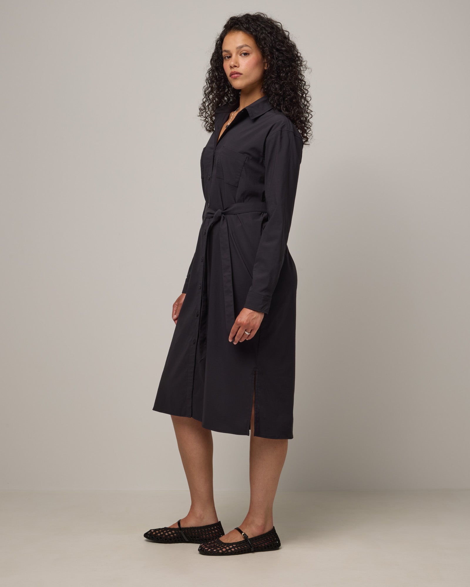 Victoria Merino Wool Stretch Tech Shirt Dress