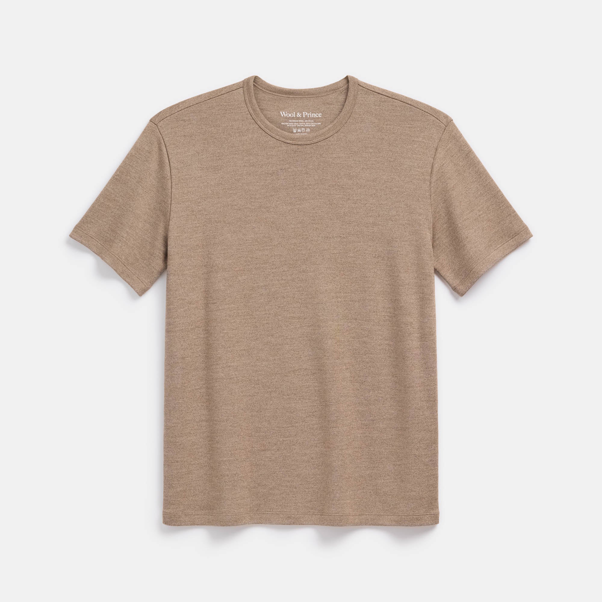 Men's Merino Wool Interlock Crew Neck Tee - Cedarwood Heather