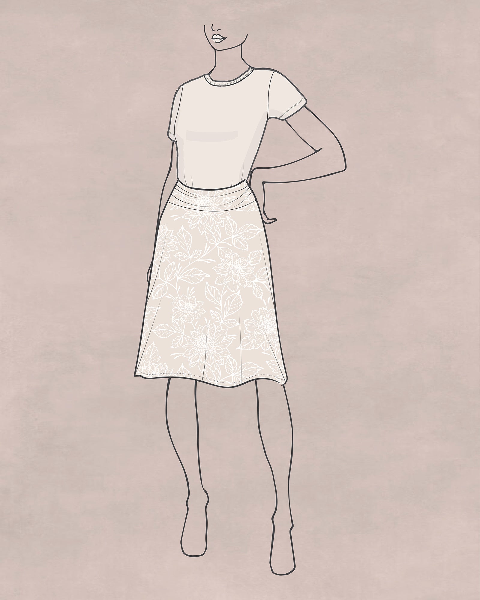 Printed Jersey Skirt (Design Studio)