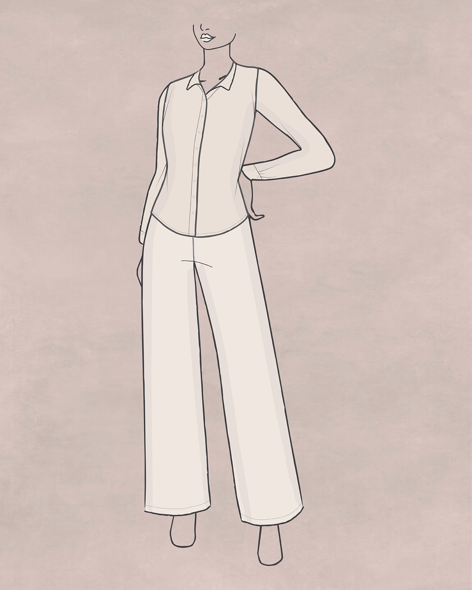 Woven Button Front Shirt (Design Studio)