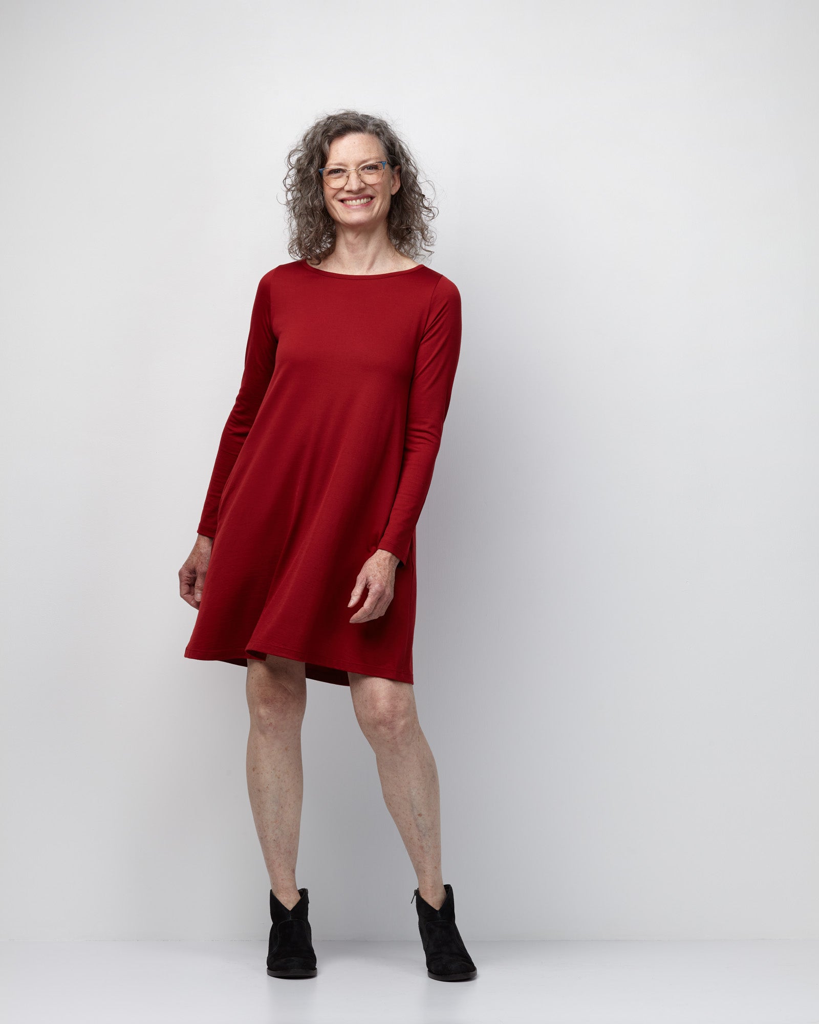 Merino wool swing dress on sale